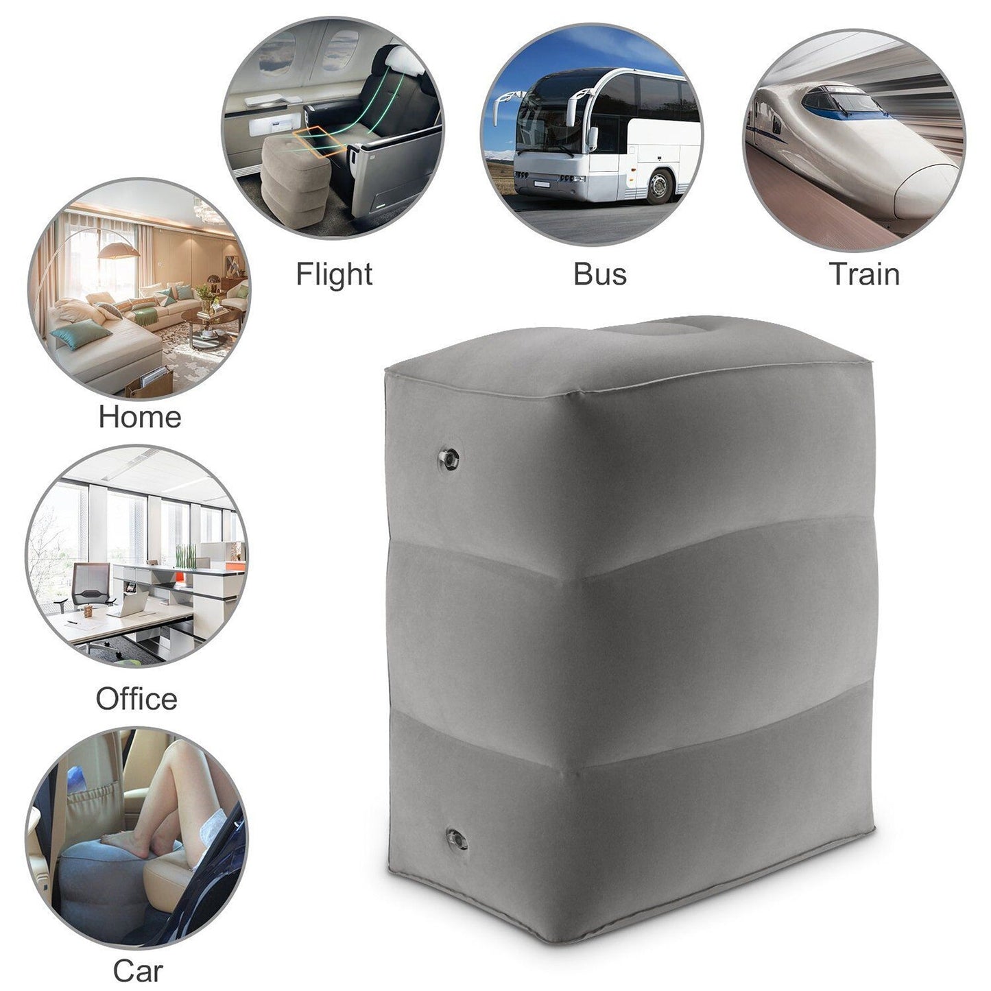 Inflatable Leg Rest Foot Air Pillow for Travel and Office