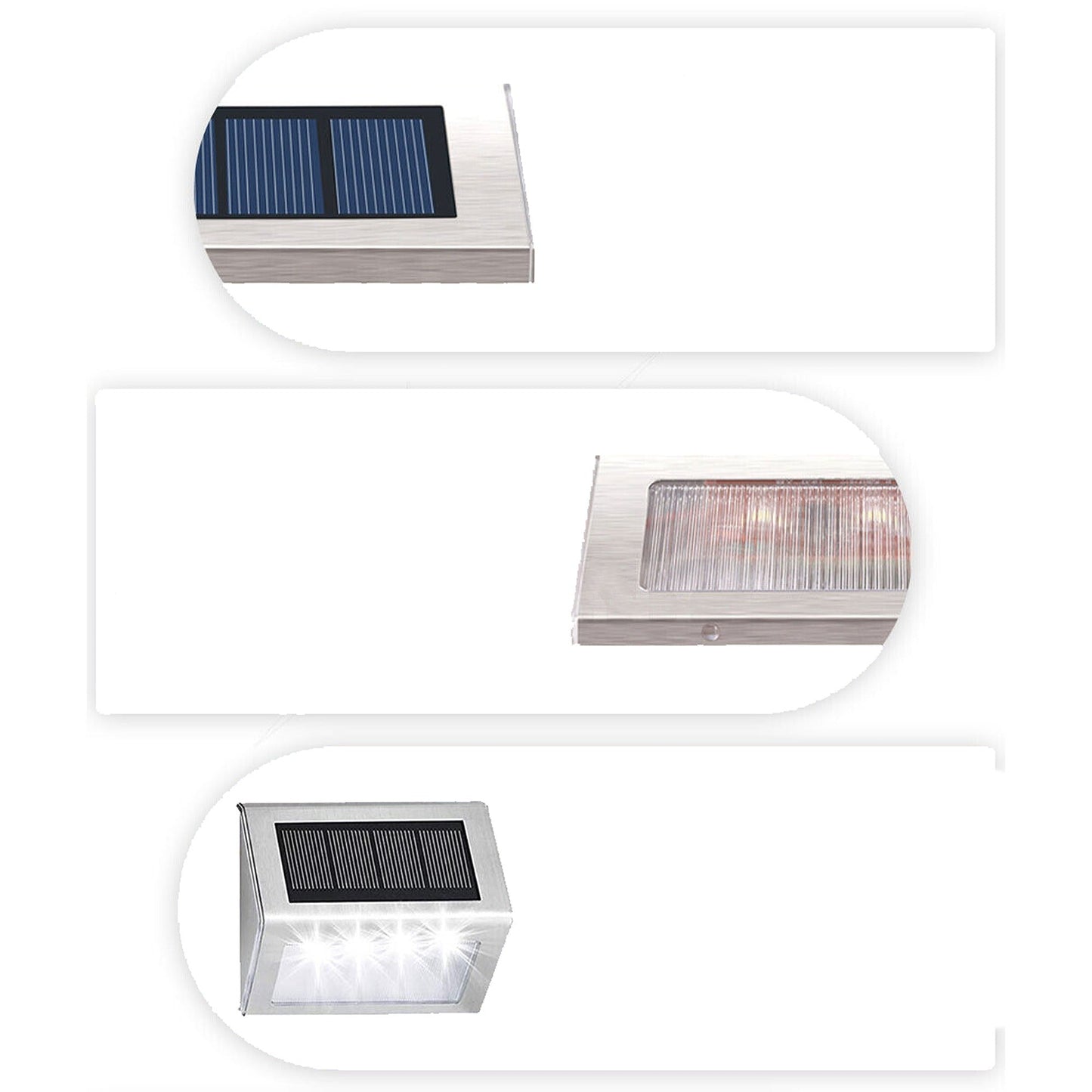 Garden Solar Powered LED Lights Outdoor Deck Step Fence Pathway