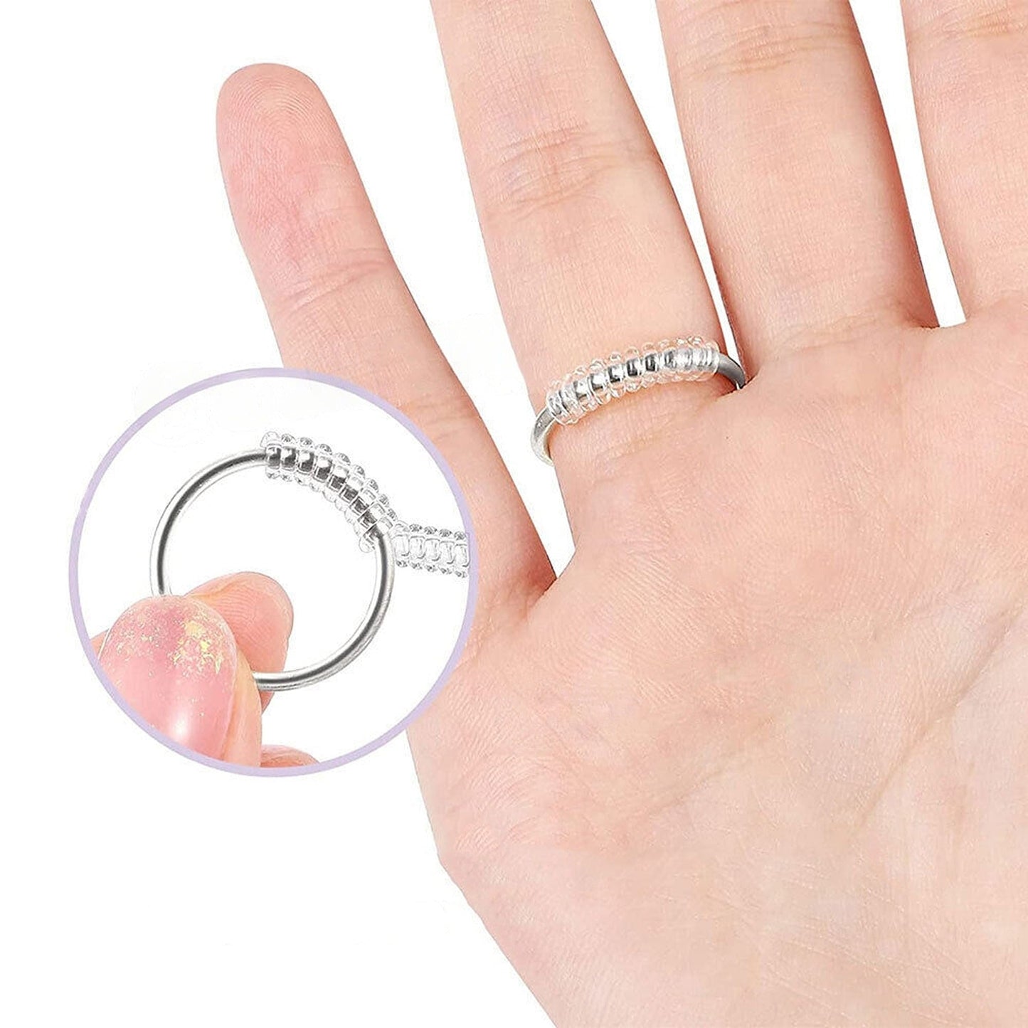 24pcs Jewellery Ring Size Adjuster Invisible Spiral Reducer