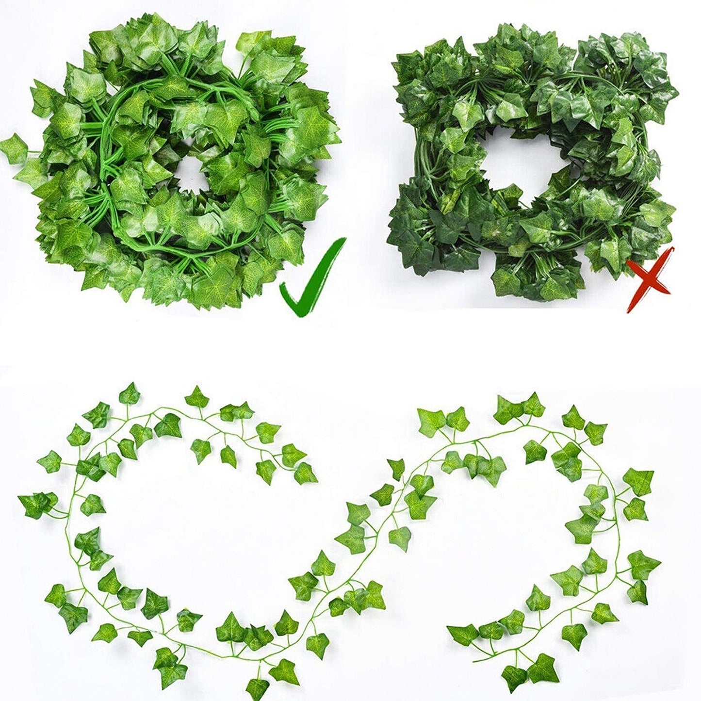 Faux Ivy Decorative Garland for Home and Office Artificial Leaf Hanging
