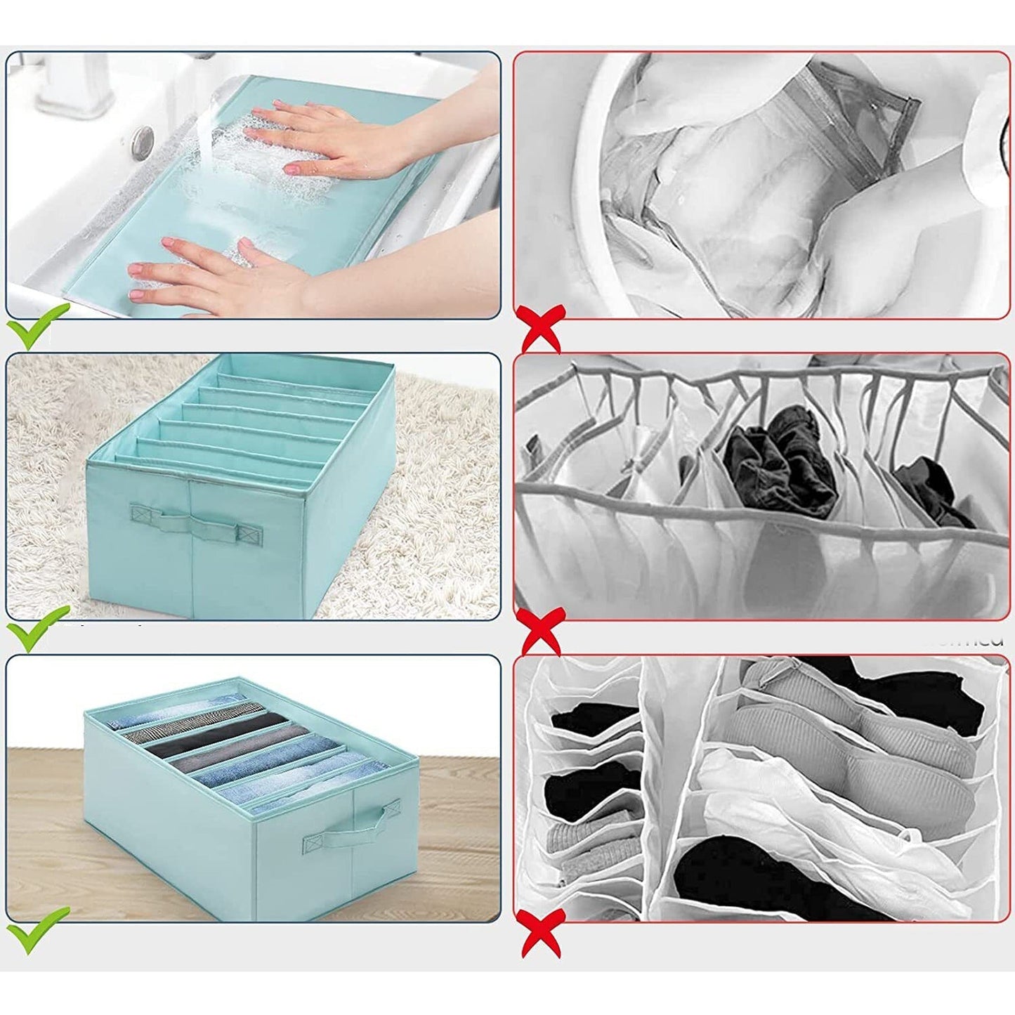 Blue Wardrobe Boxes for Clothes and Jeans Drawer Organizer