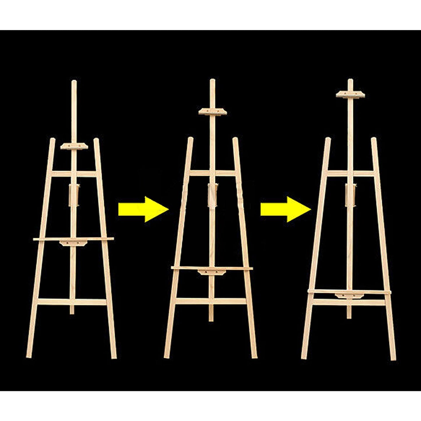 Adjustable Pine Wood Easel for Artists Art Display Painting Stand