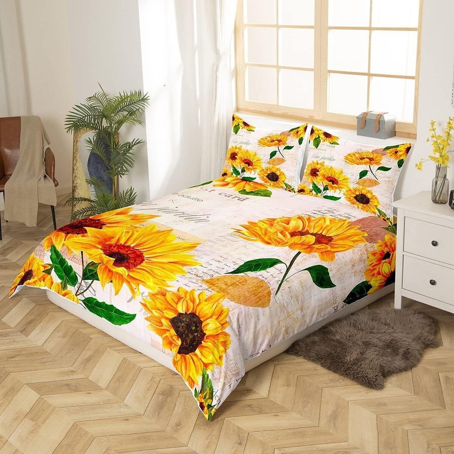 Sunflower Bedding Set Quilt Duvet Cover for Single to King Size Beds