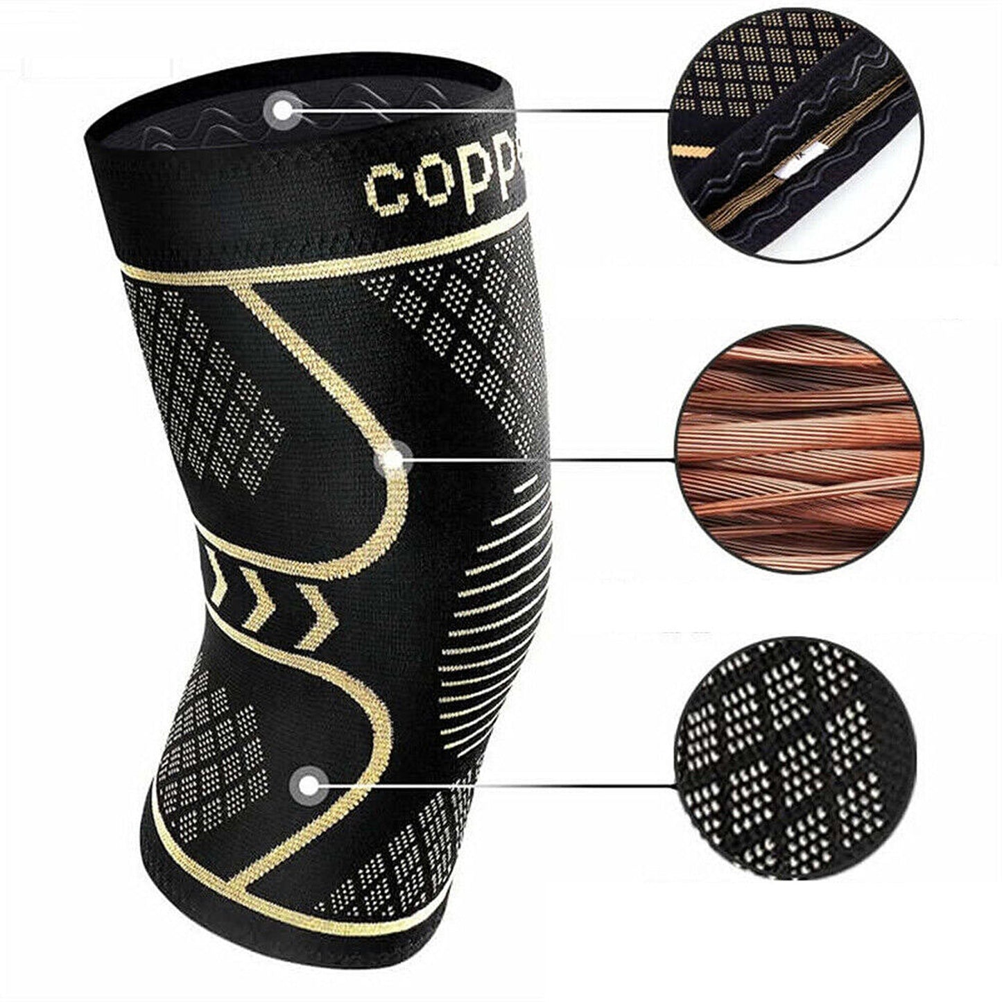 Copper Compression Sleeve for Knee Pain Relief in Sports