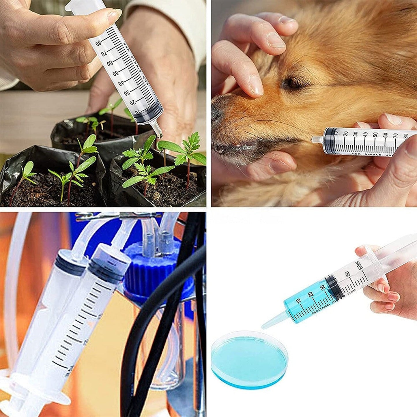 Large Plastic Syringe for Hydroponics and Nutrient Measurement