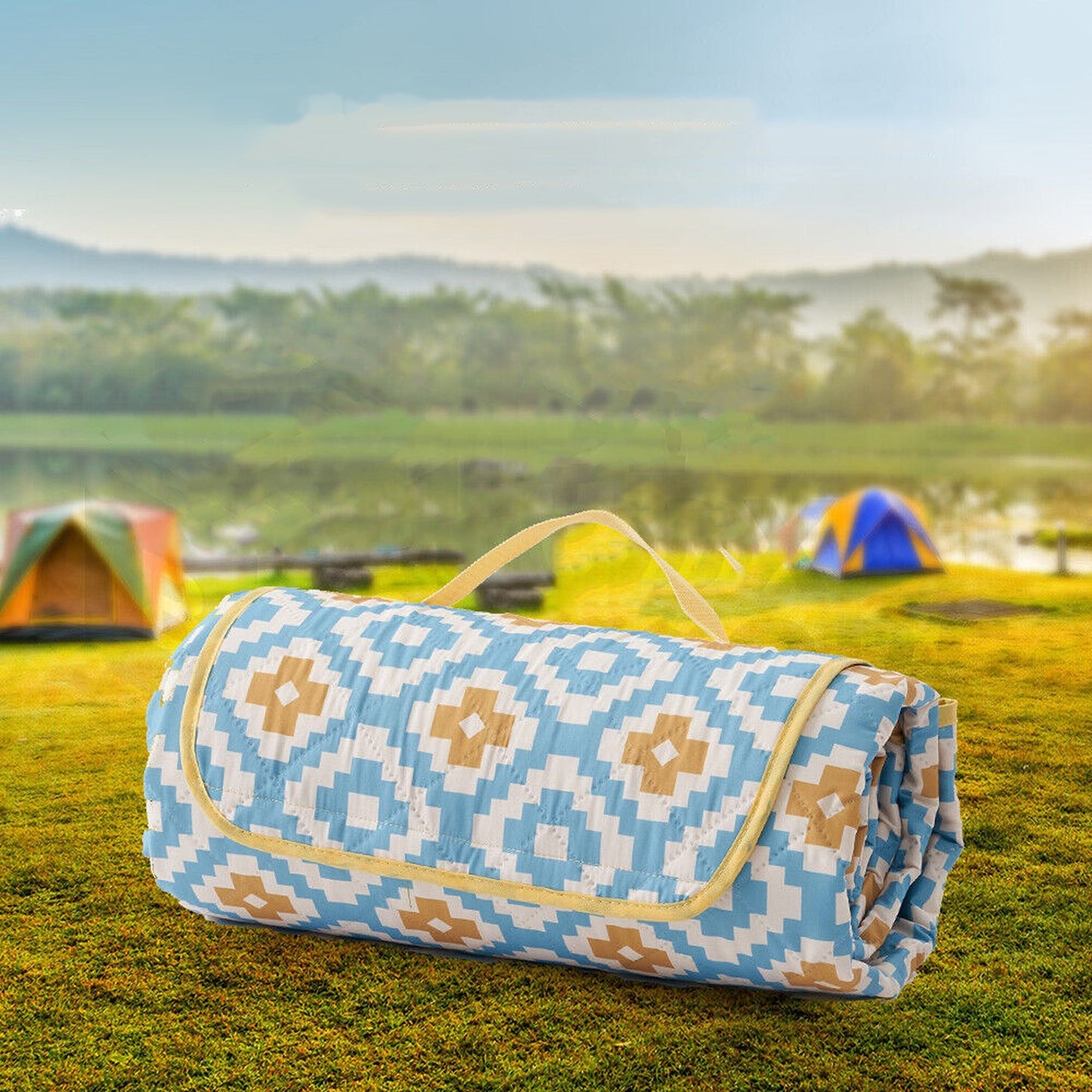 Daisy Large Waterproof Picnic Mat Outdoor Camping Beach Fleece Rug