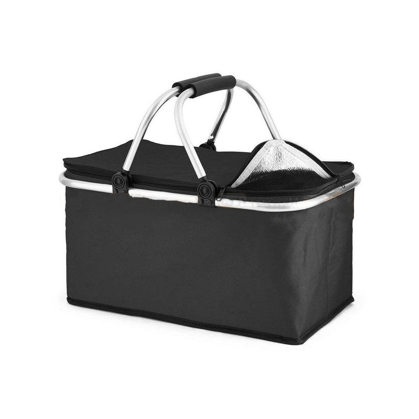 Foldable Insulated Picnic Basket Outdoor Cooler Bag Tote