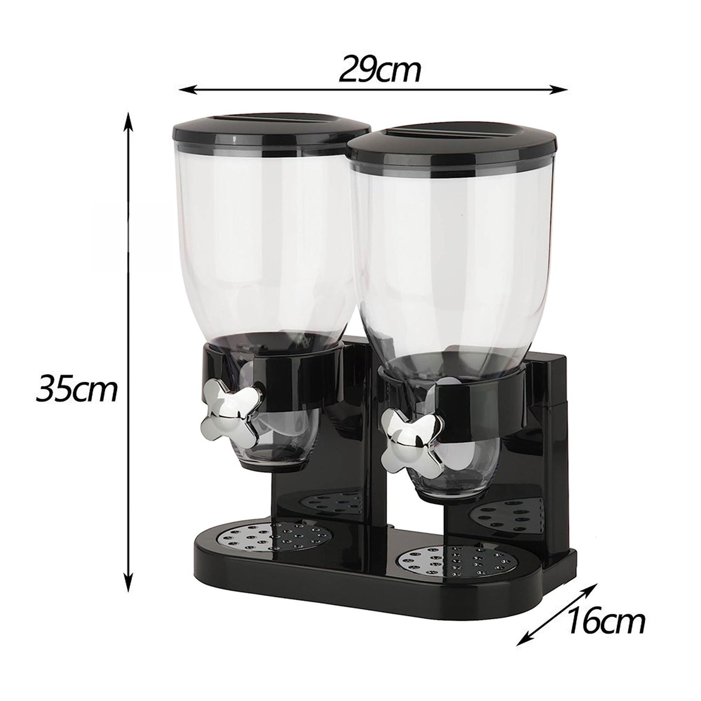 Convenient Double Cereal Dispenser for Dry Foods Storage Containers