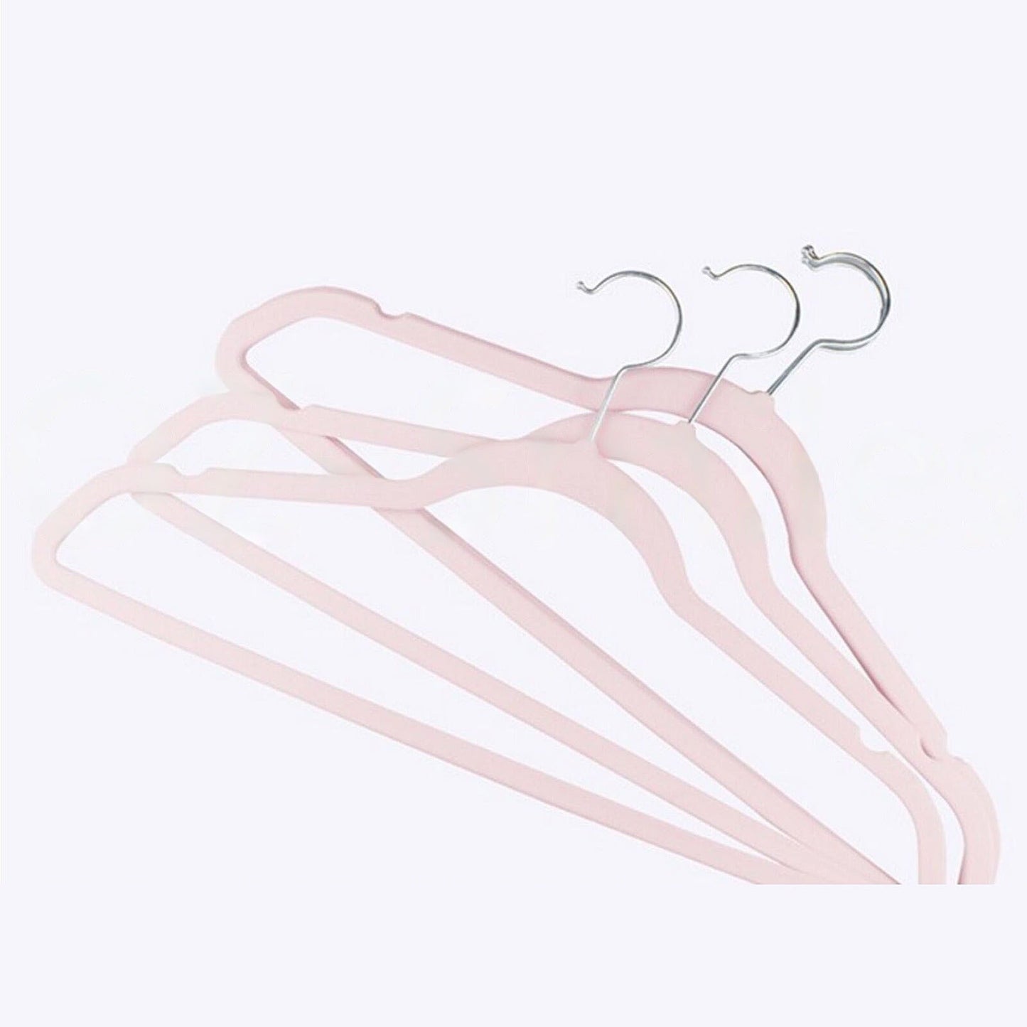 Set of 50 Coloured Non-Slip Velvet Coat Hangers for Space Saving