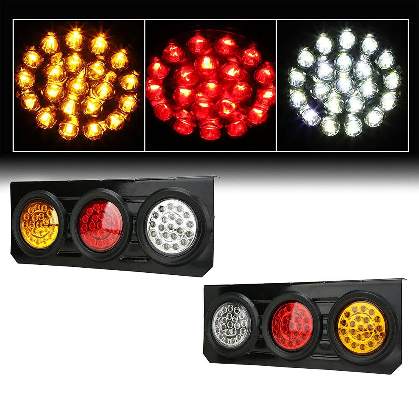 2pcs LED Tail Lights with Stop Indicator for UTE Caravan Truck 63 LEDs 12V