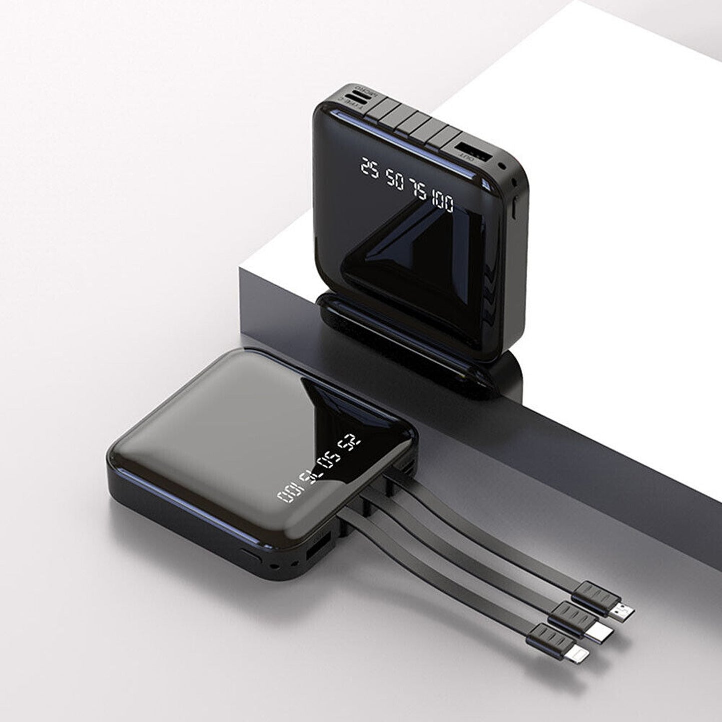 Compact 10000mAh Portable Power Bank with USB LED Battery Indicator