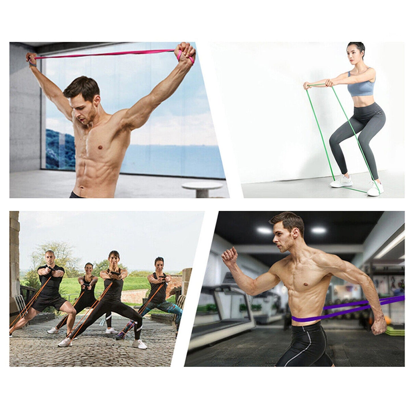 4 Sets of Heavy Duty Resistance Yoga Bands for Body Exercise and Fitness