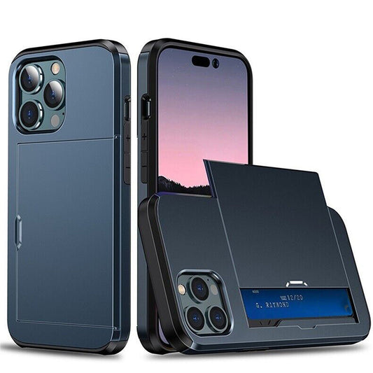 iPhone 15 14 13 Pro Max Shockproof Bumper Case - Dark Blue