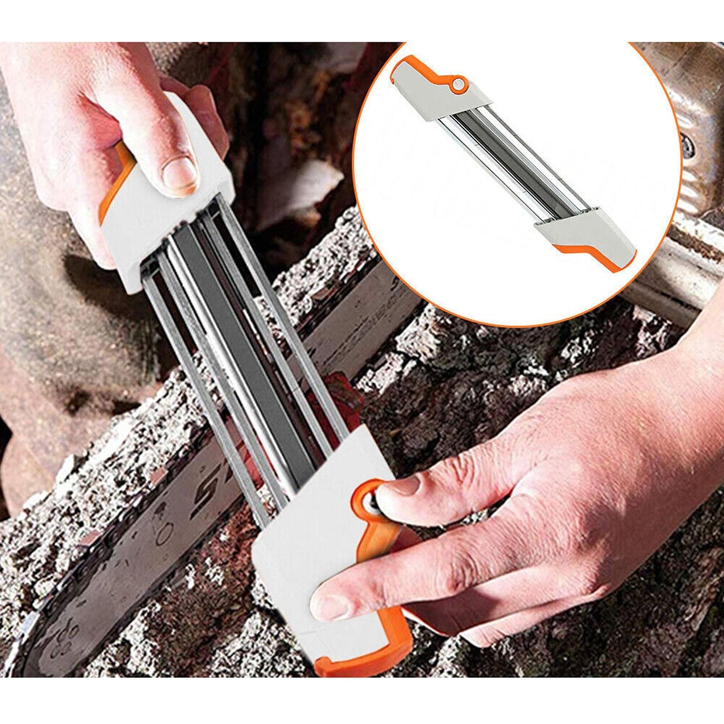 2-in-1 Chainsaw File Sharpener with Metal Chain Kits for Stihl 7/32 5.5mm