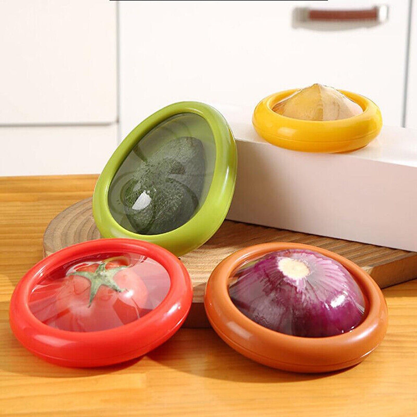 4pc Set of Fruit and Vegetable Shaped Food Storage Containers