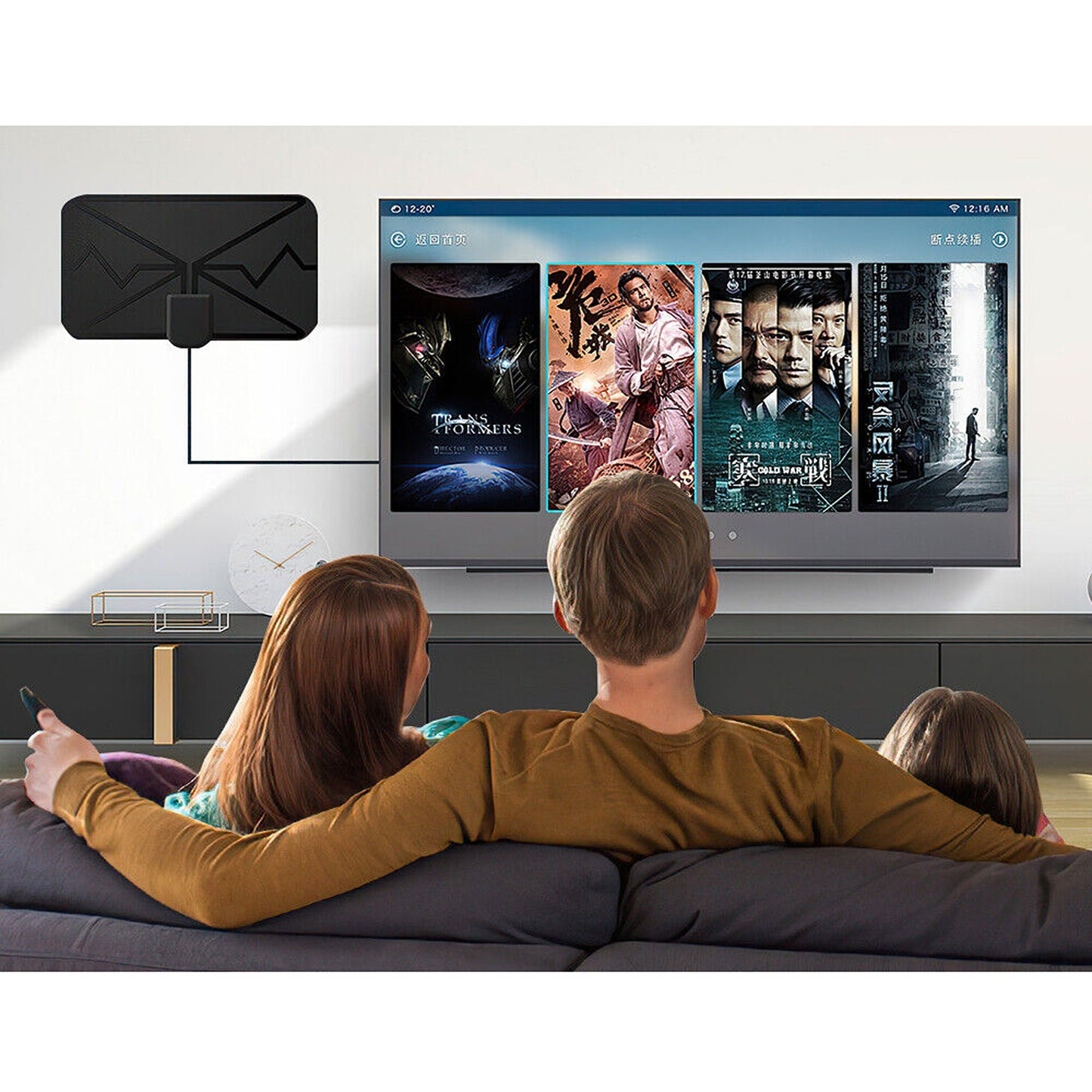 HDTV Indoor Outdoor Digital TV Antenna with 300 Miles Range Signal Booster