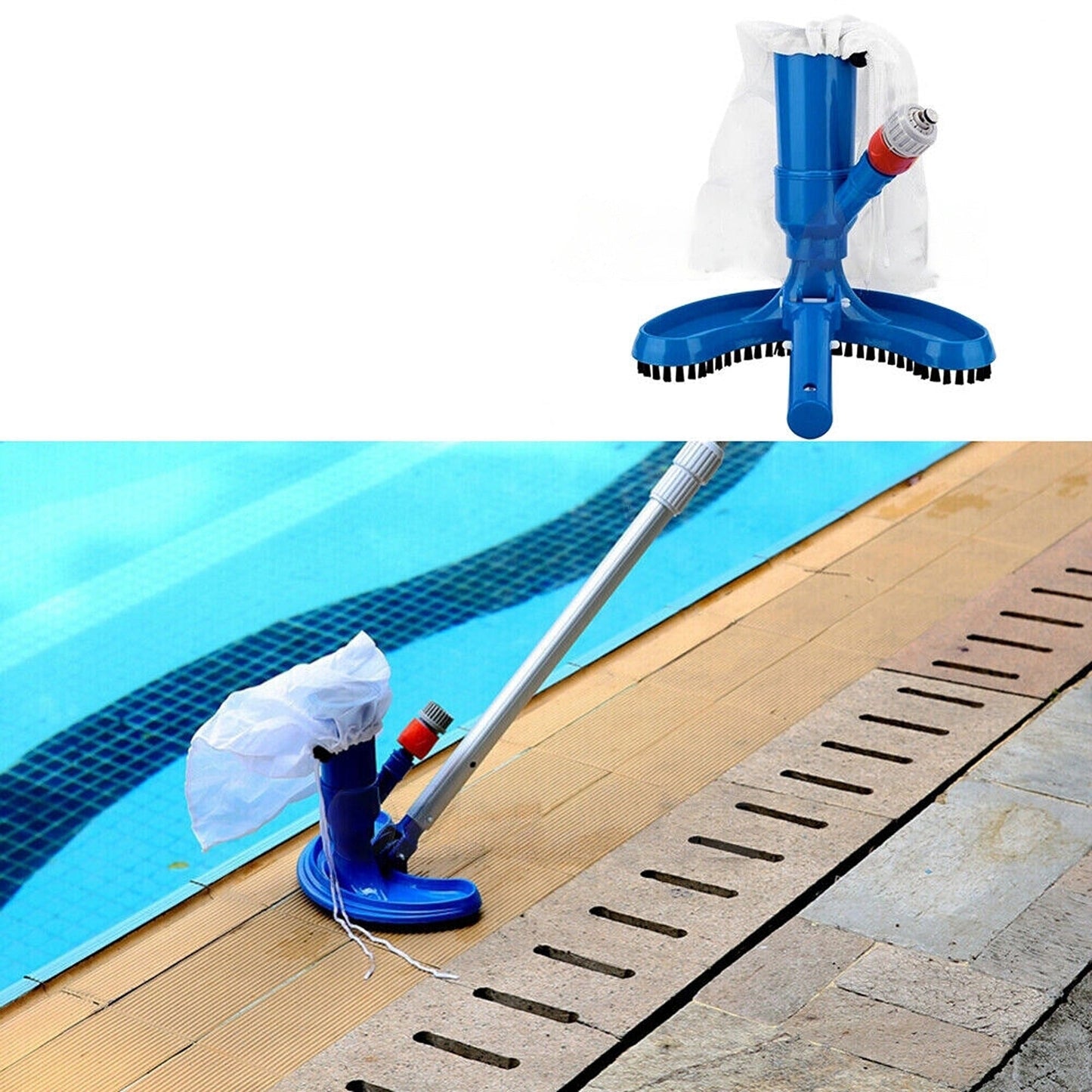 Swimming Pool Cleaning Brush Kit Spa Pond Vacuum Tool