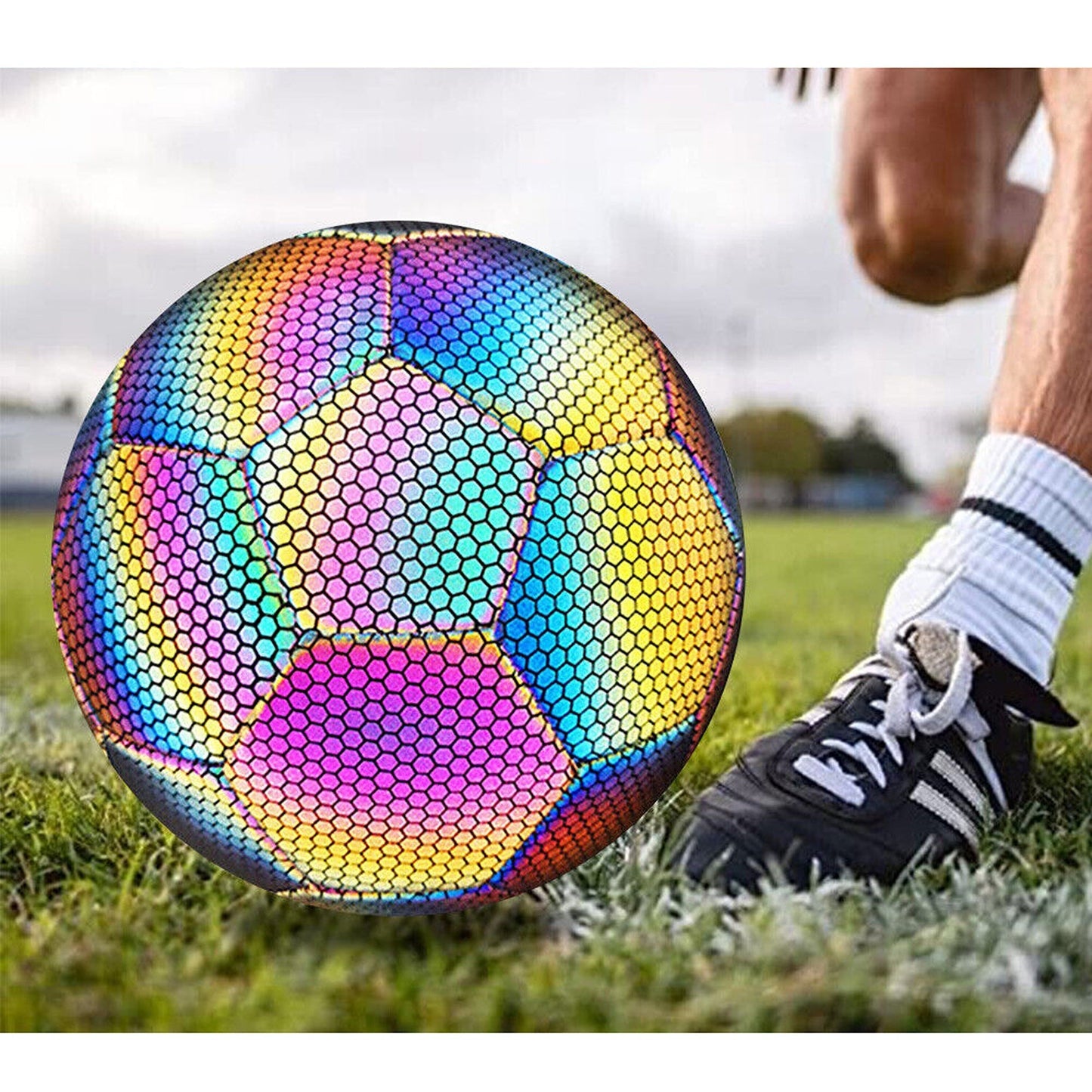 Reflective Soccer Ball for Nighttime Outdoor Training Glows in the Dark