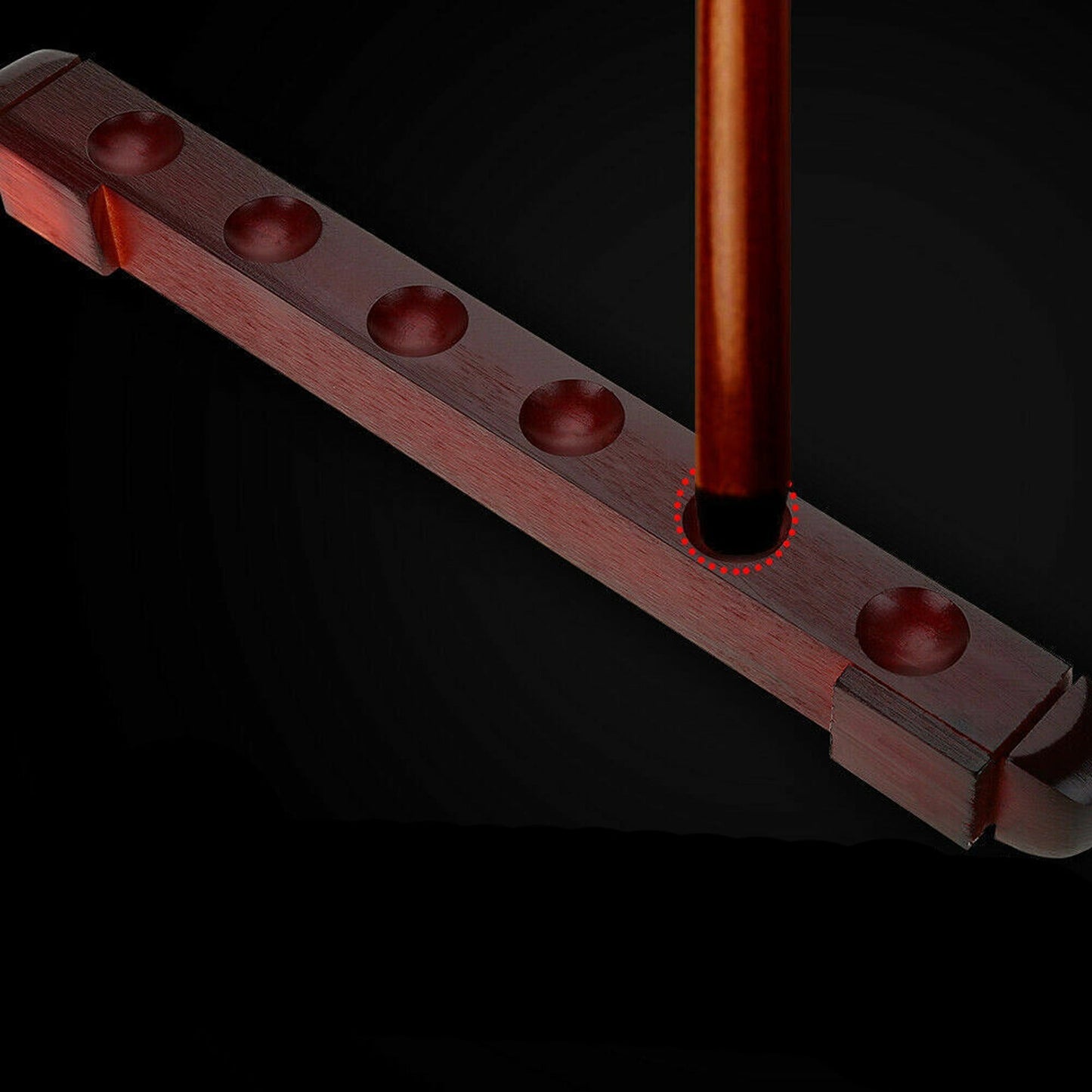 Wooden Billiard Cue Rack with 6-Clip Design