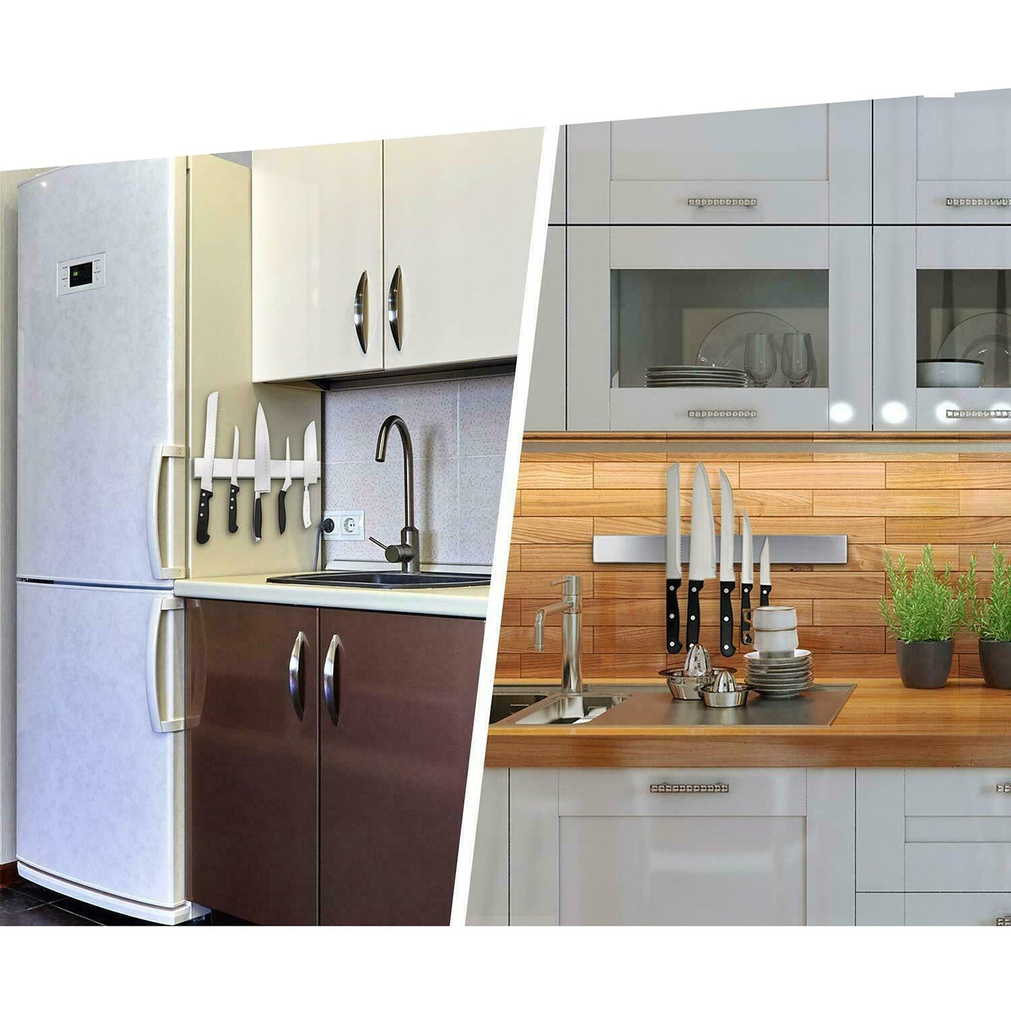 Magnetic Knife Strip Storage Self-Adhesive Holder for Kitchen Utensils