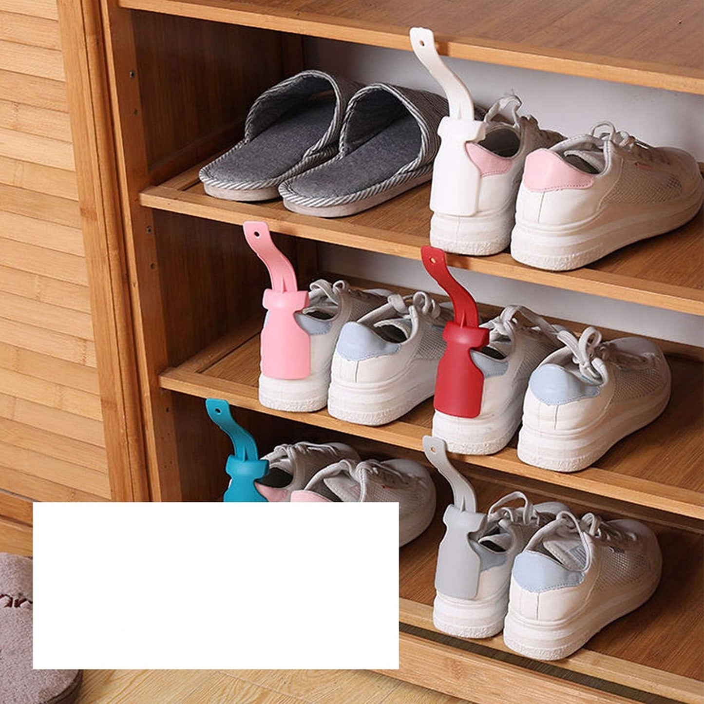 4pcs Easy Shoe Helper Lifting Curve Shoehorn On Off Design