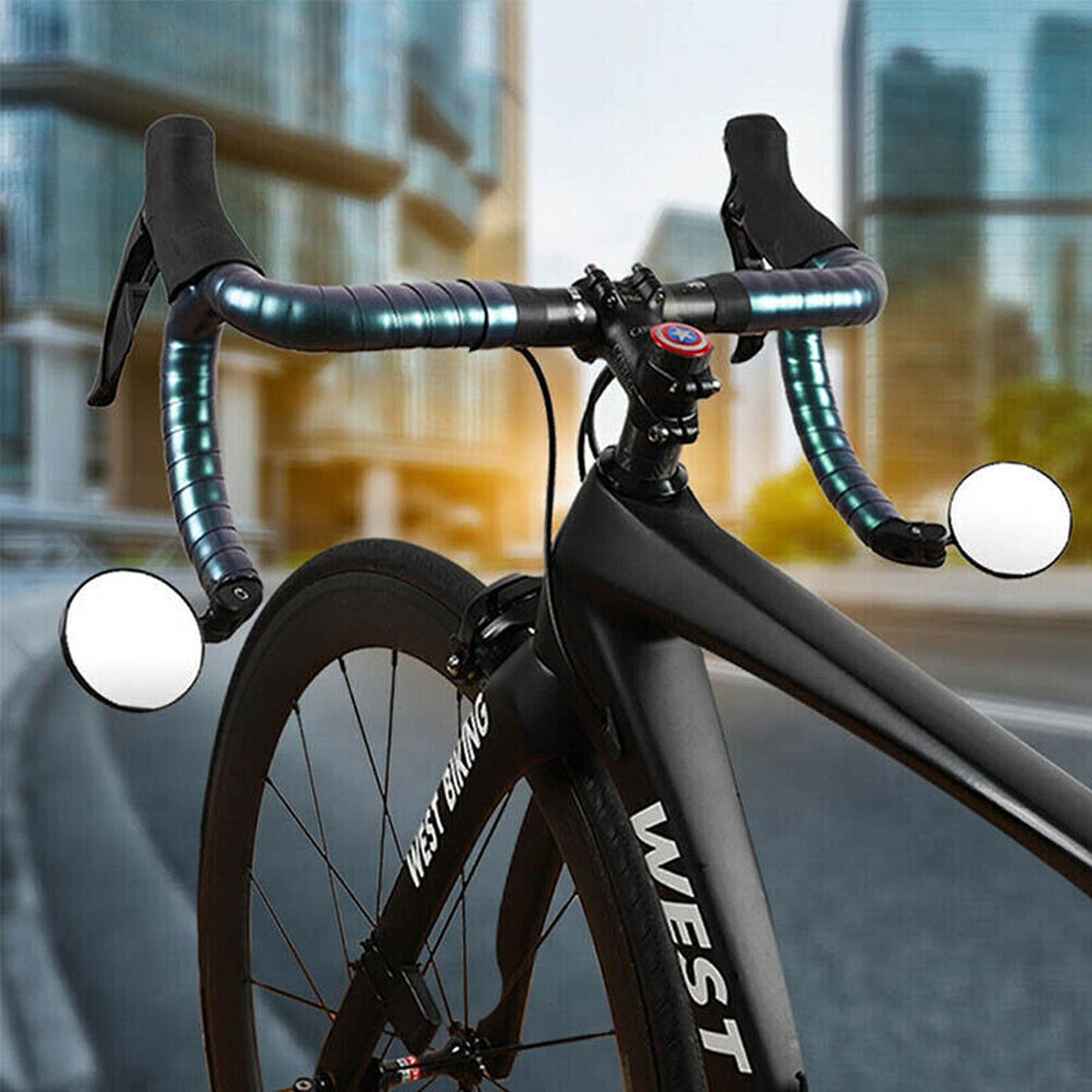 Mountain Bike Rearview Mirror Convex Handlebar Safety Mirror