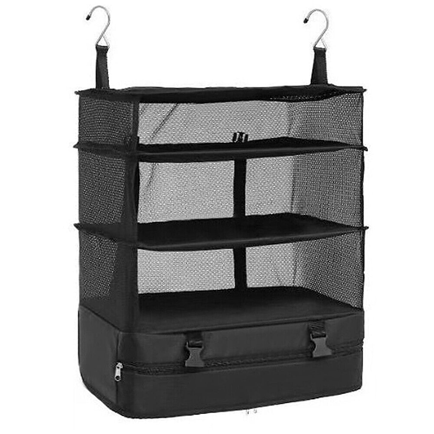 4-Layer Mesh Hanging Storage Bag for Camping and Travel Foldable