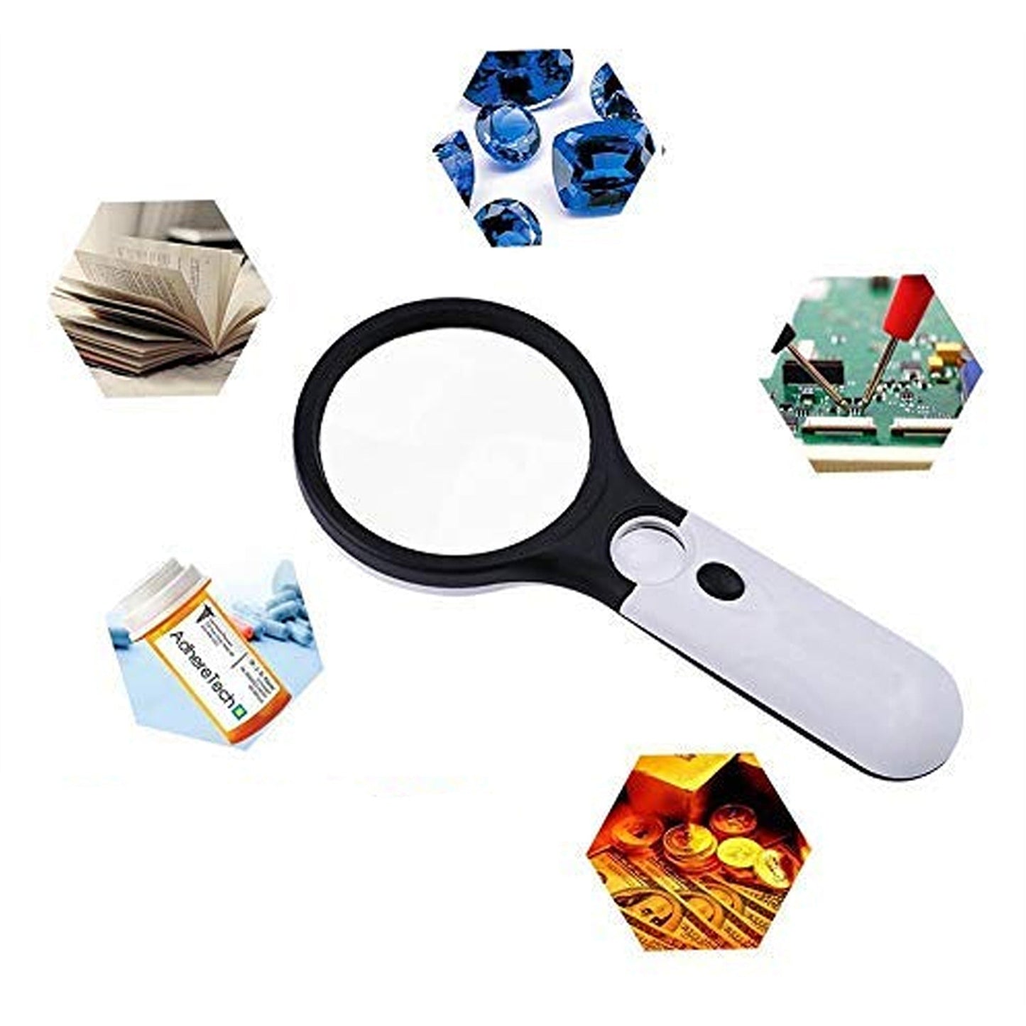 Magnifying Glass Handheld LED Illuminated 45X High Power