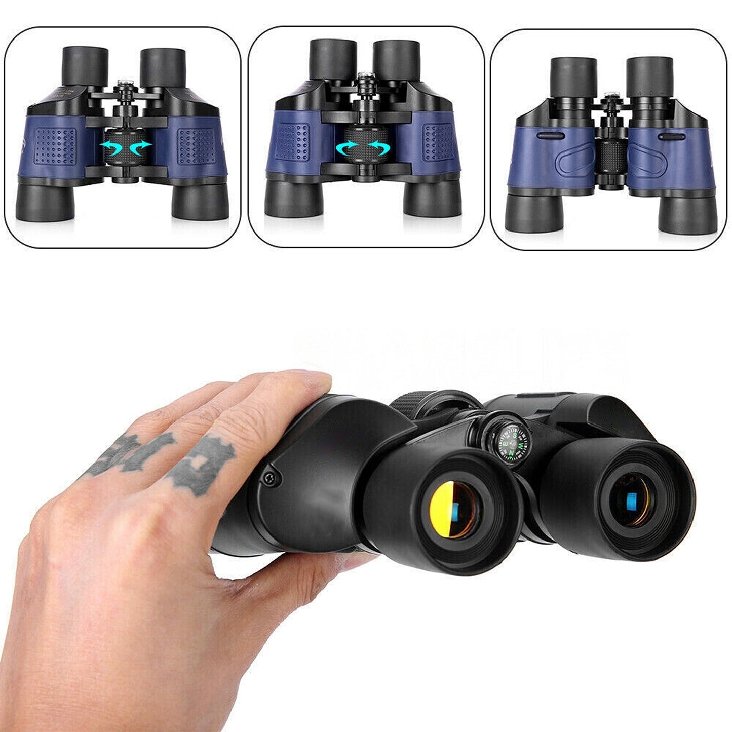 Night Vision HD Marine Binoculars for Hunting Wide Field with Coordinate