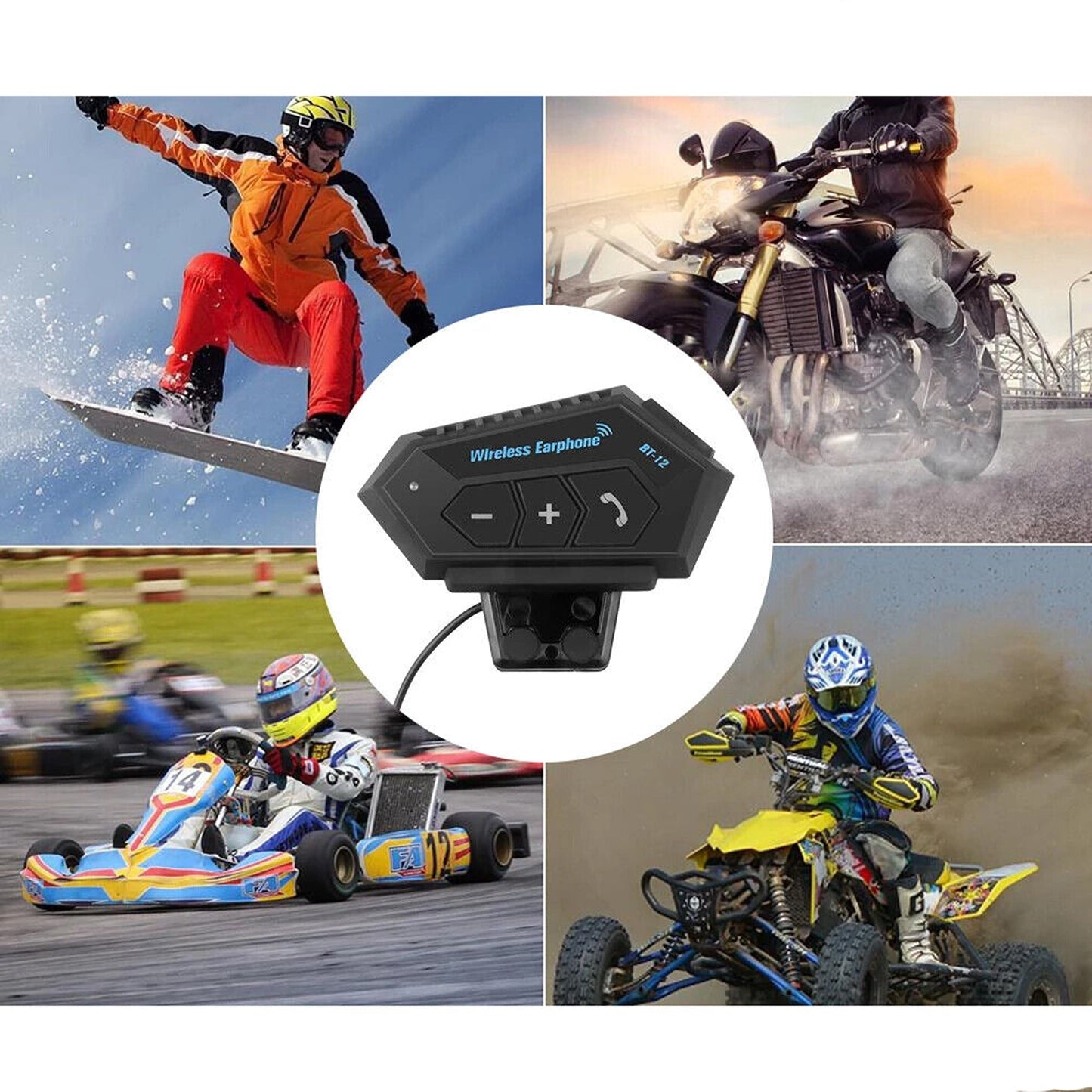 Motorcycle Helmet Bluetooth Headset for Hands-Free Communication