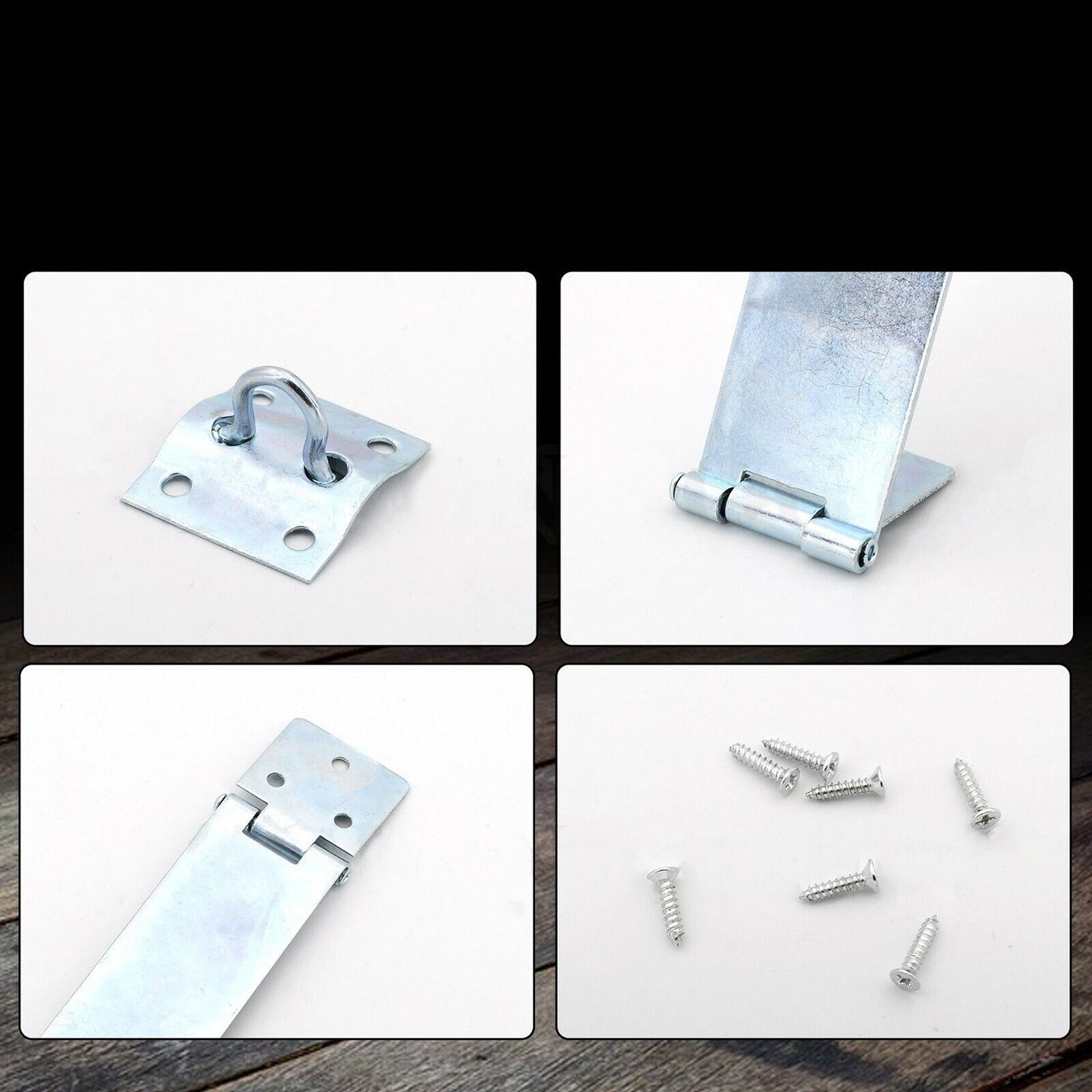6pcs Galvanised Latch Lock Hasp and Staple for Shed Door Gate