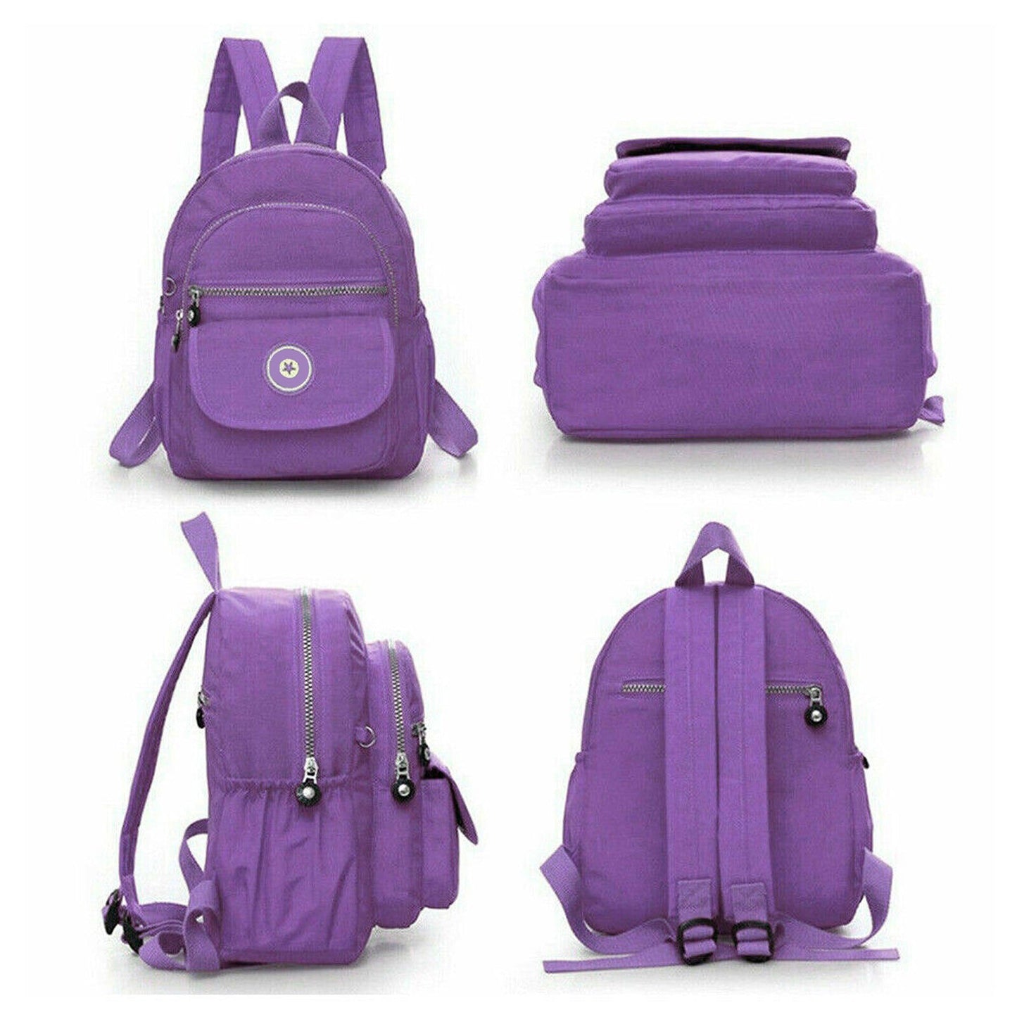 Casual Waterproof Nylon Rucksack Small Travel Backpack Women Shoulder Handbag