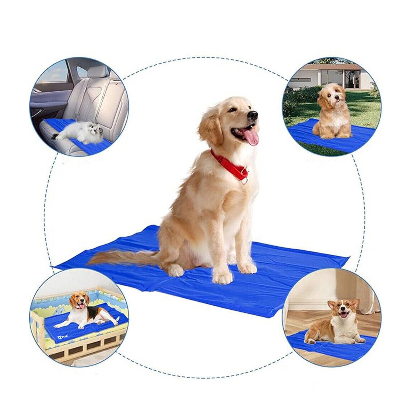 Non-Toxic Cooling Gel Mat for Dogs and Cats Summer Cool Bed