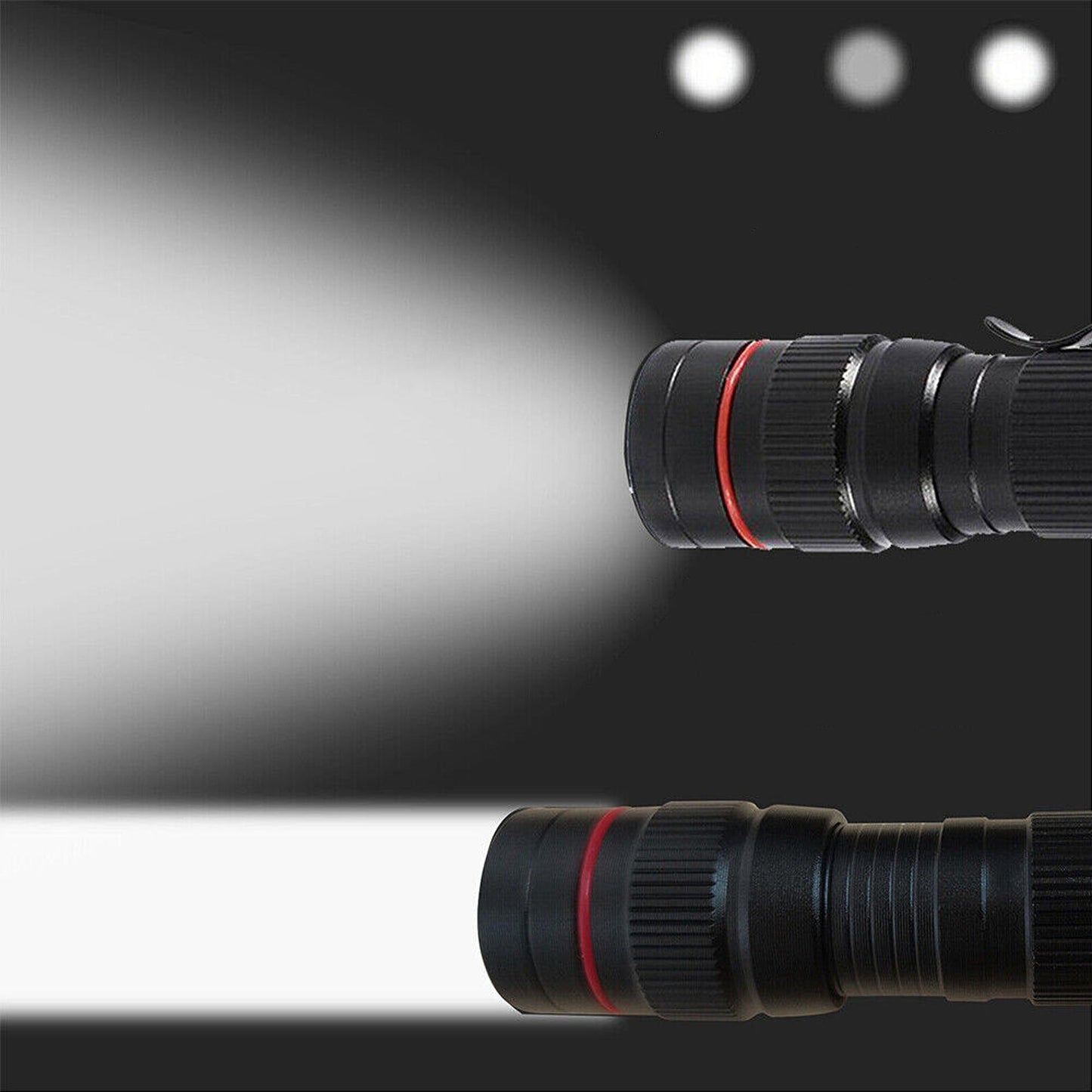 2pack Tactical Flashlight LED USB Rechargeable Torch Lamp