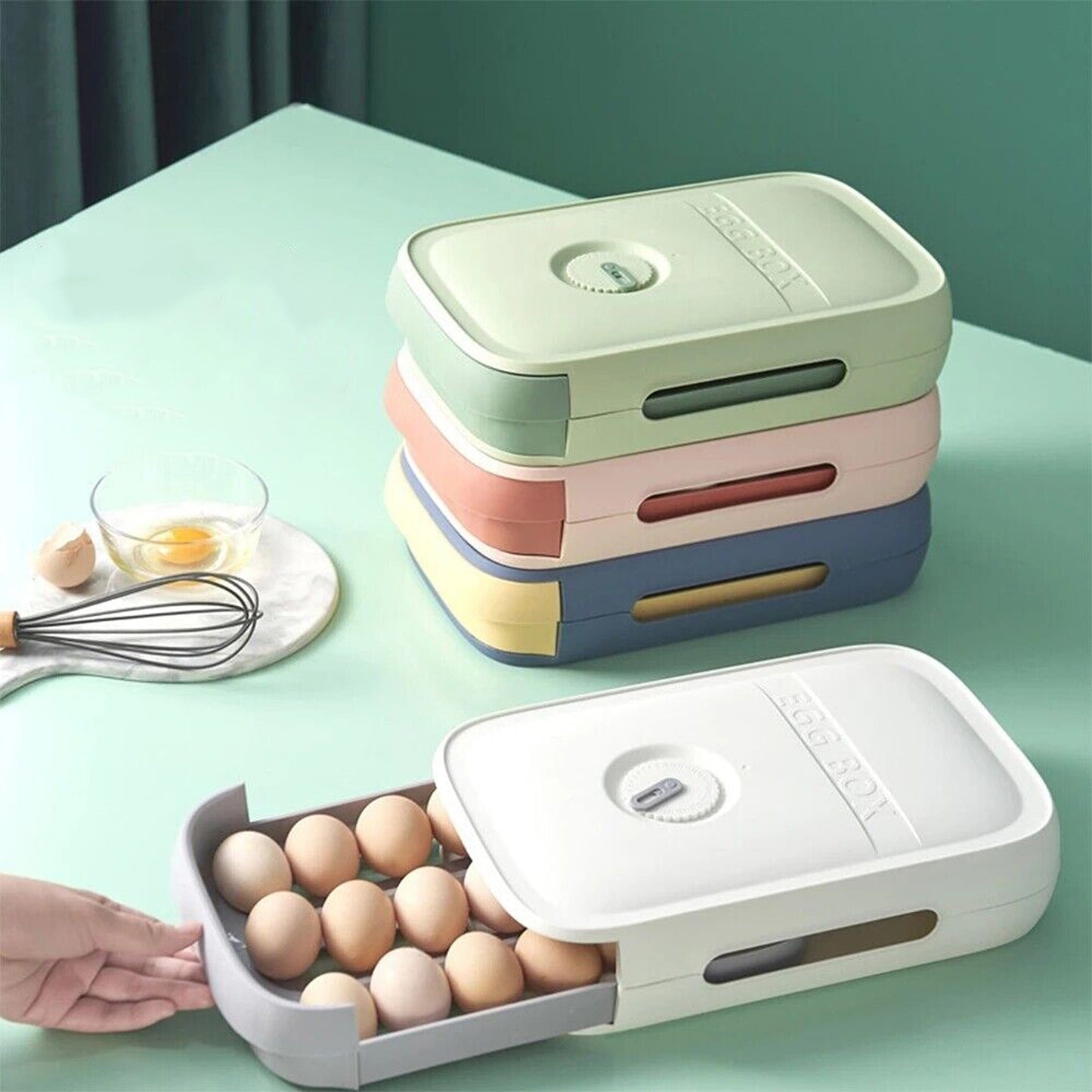 Eggs Tray Drawer Type Fruit and Food Storage Box for Kitchen