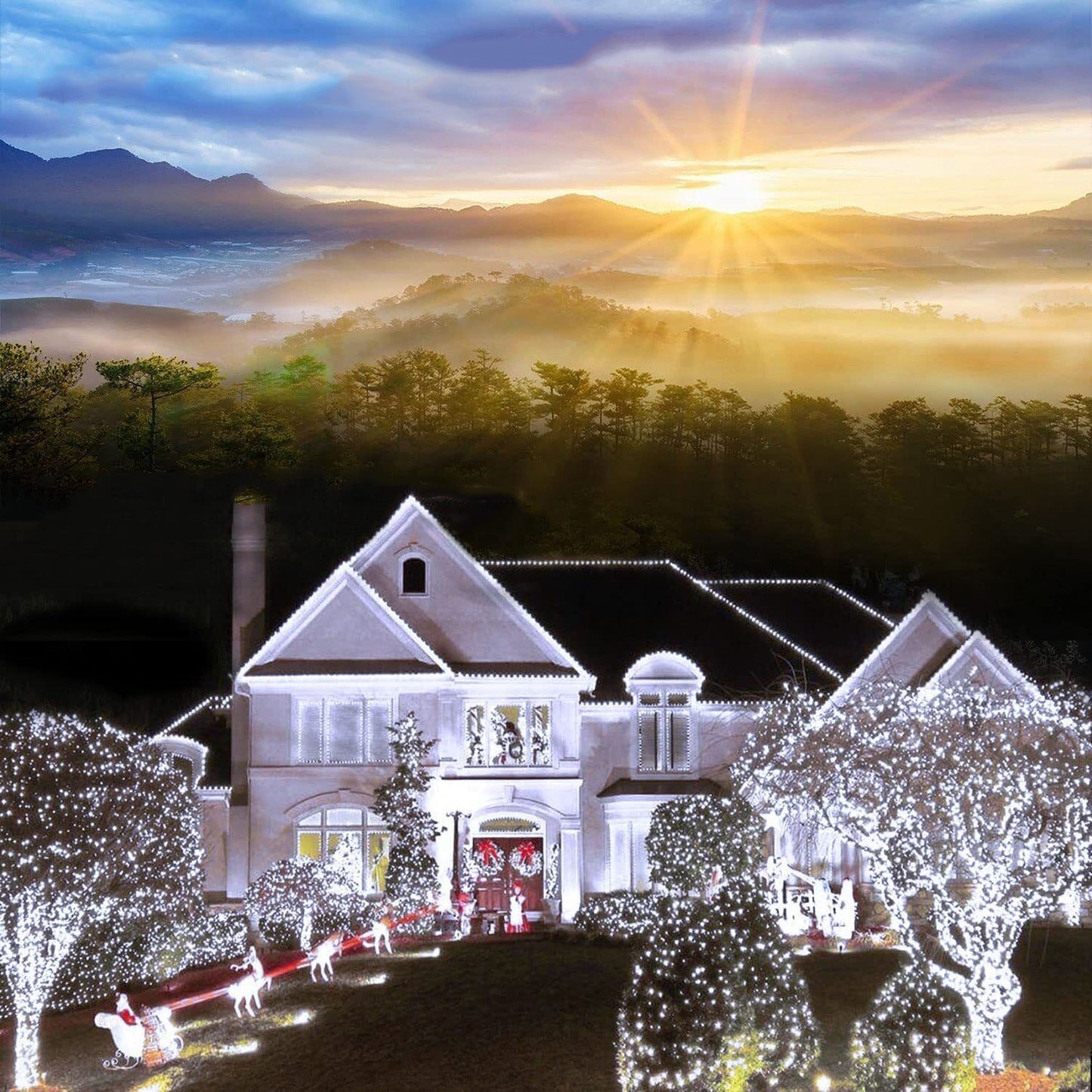 Waterproof Outdoor Solar Fairy String Lights 100 to 500 LEDs 8 Modes
