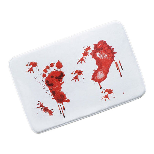 Halloween Horror Bath Mat with Bloody Footprints Color Changing Non-Slip
