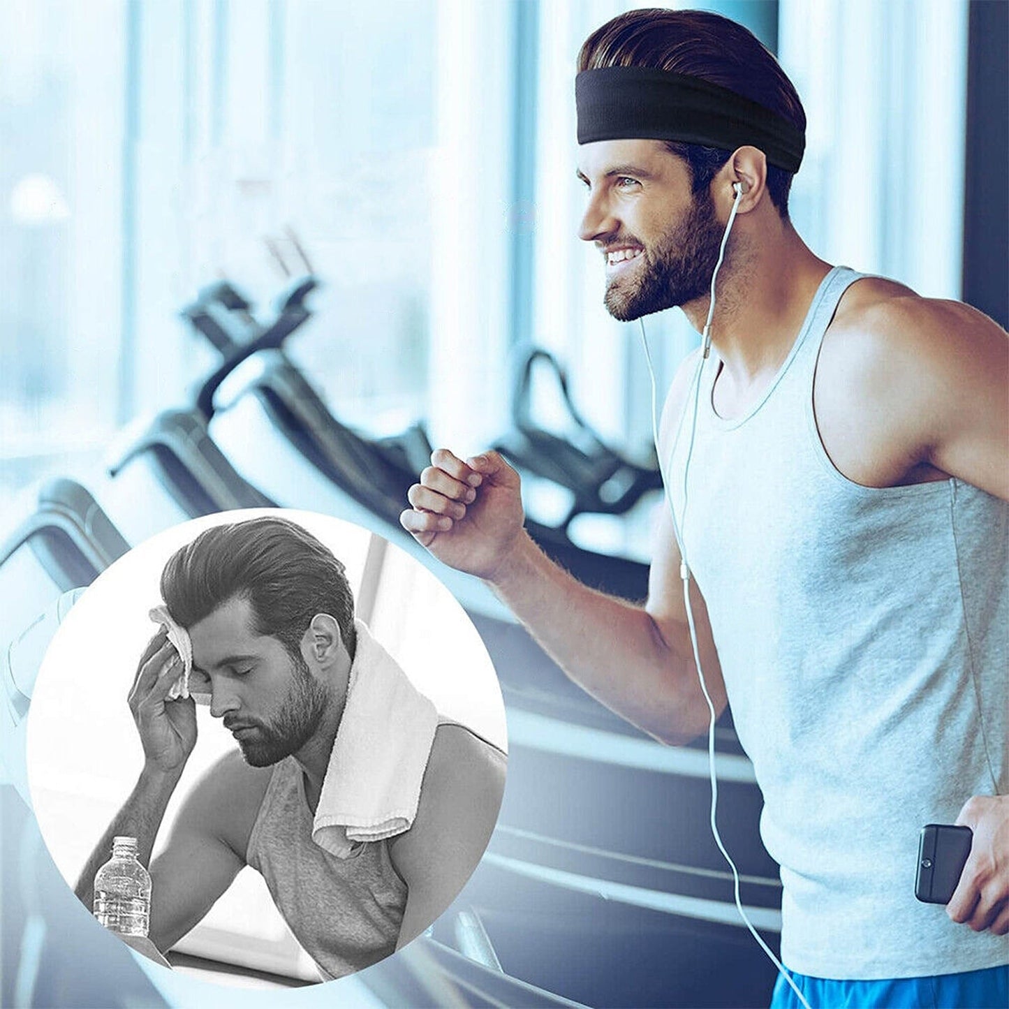 Unisex Cotton Headband for Sports and Yoga Stretchable Sweatband