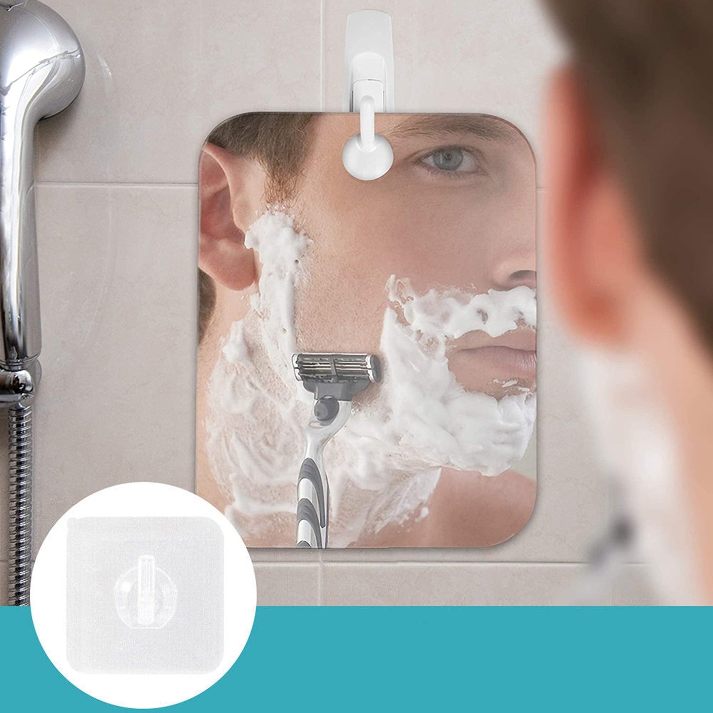 Fogless Shower Shaving Mirror Anti-Fog Free Bathroom Lens