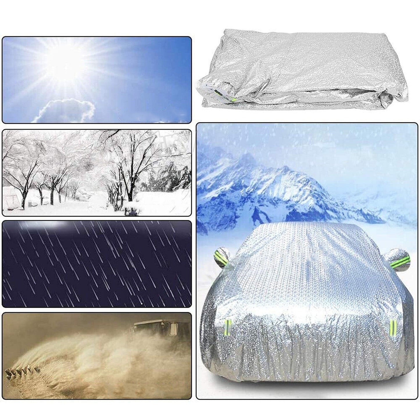 Double Thick Waterproof Outdoor Car Cover Large Aluminum 3XXL