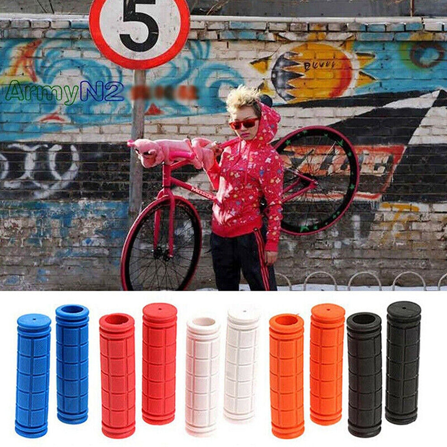 MTB and BMX Bike Handlebar Rubber Grips for Improved Control
