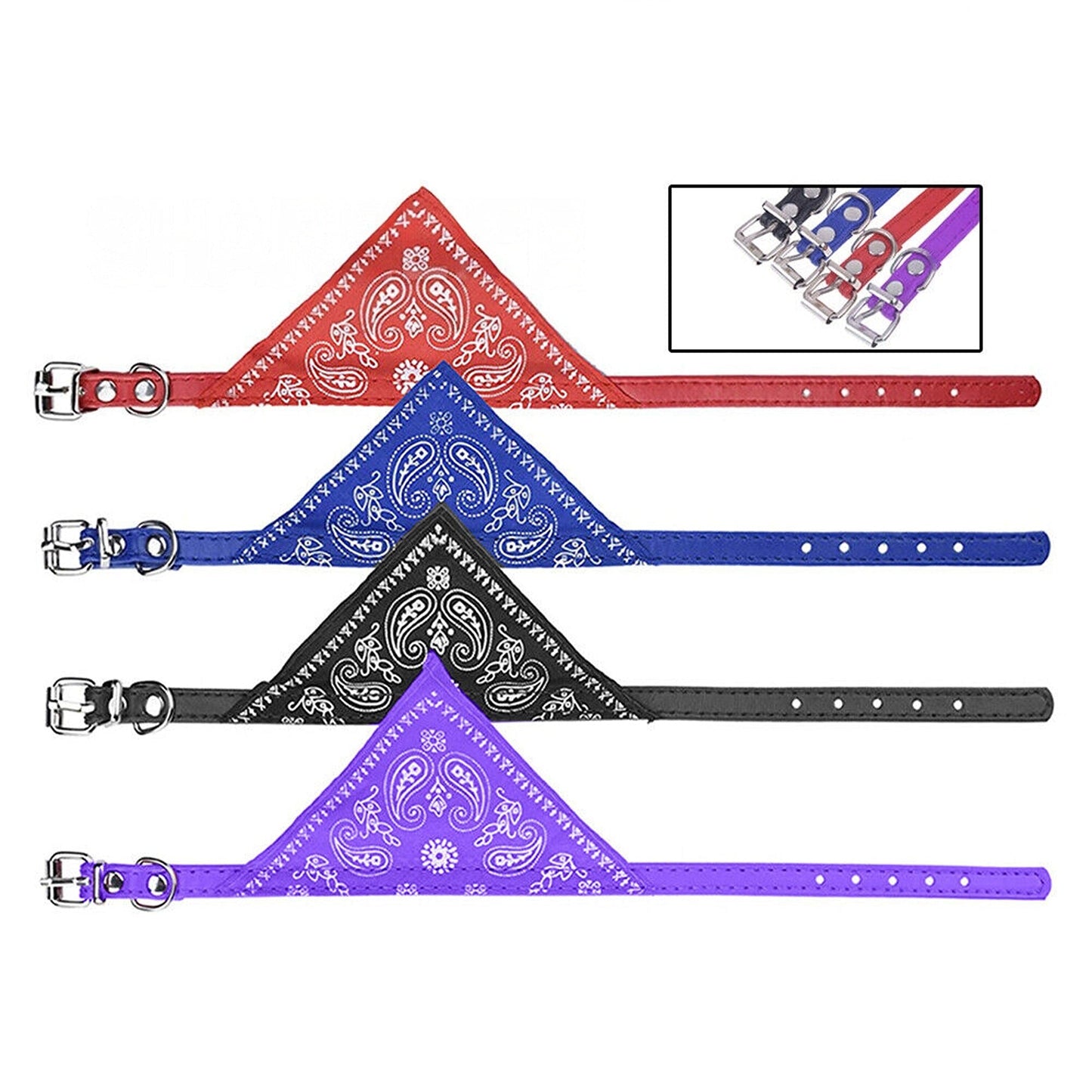 Cute Bandana Collar for Pets Adjustable Leather Neck Scarf