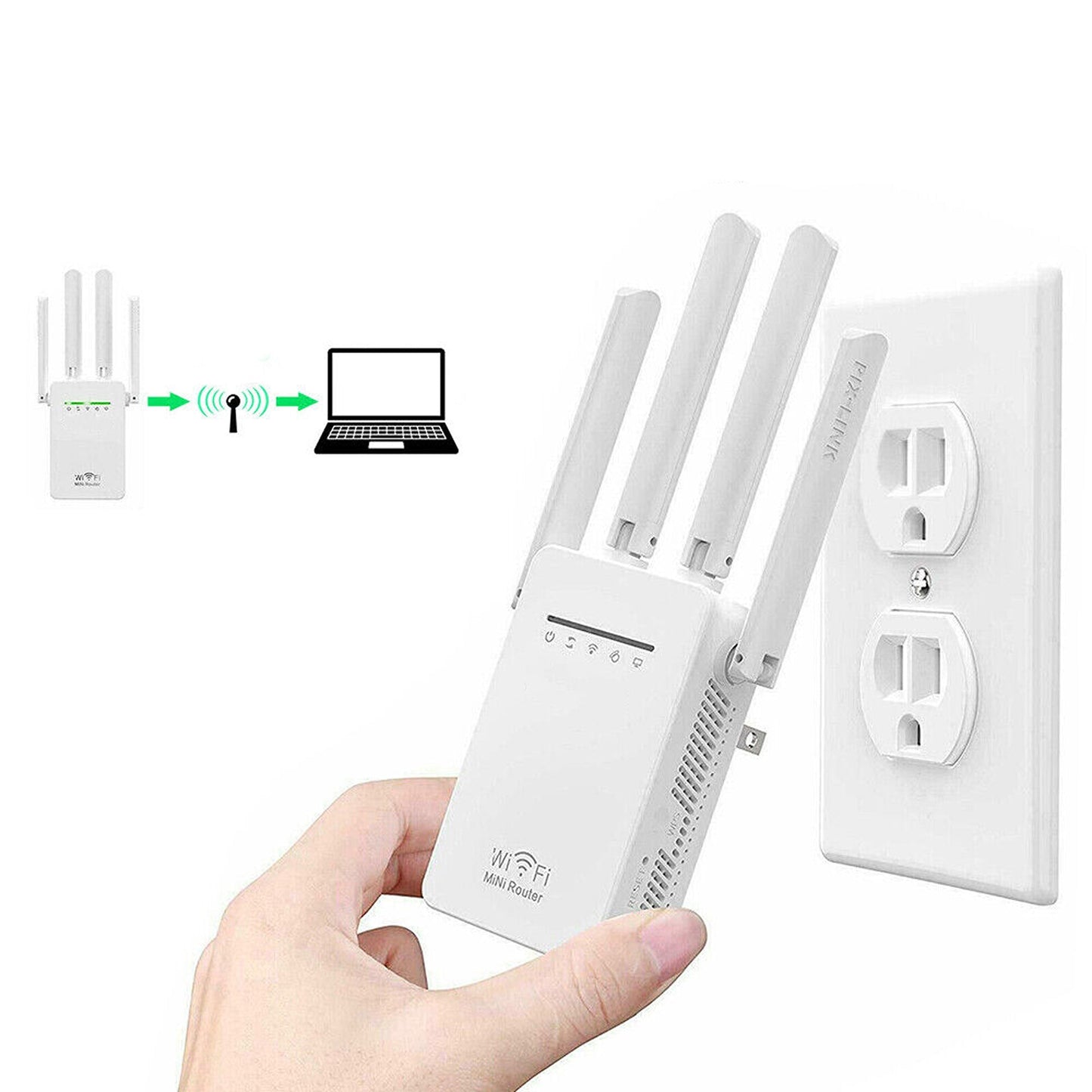 Long-Range WiFi Booster with Antenna Wireless Router Repeater