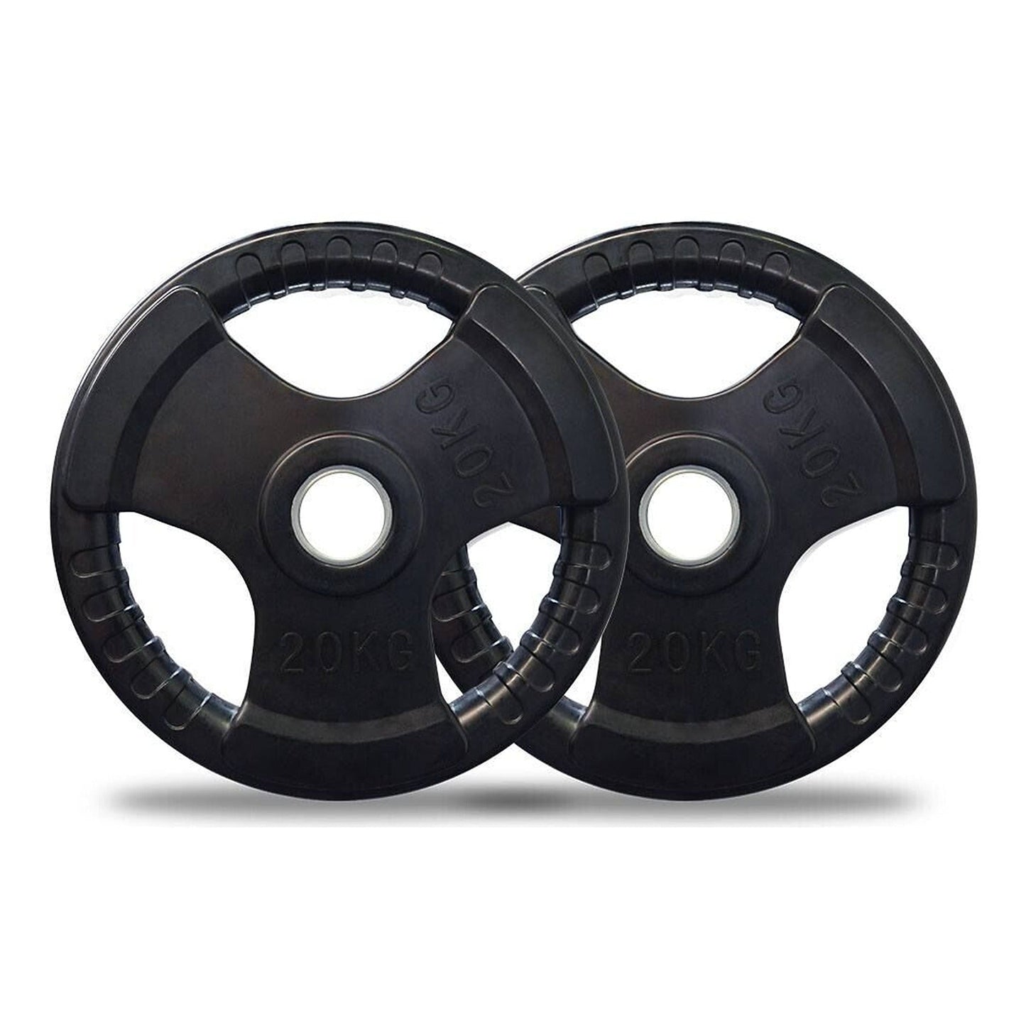 Commercial Grade Cast Iron Weight Plate Set Olympic Rubber Coated