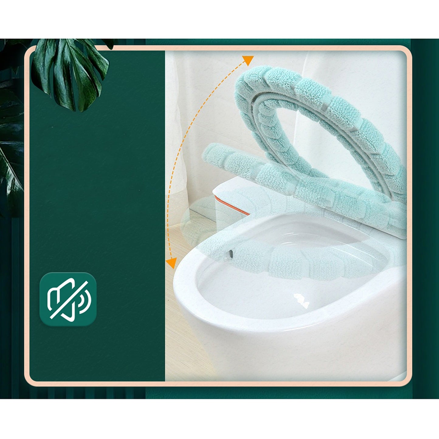 Toilet Seat Lid Cover with Soft Washable Cushion Bathroom Warmer Mat