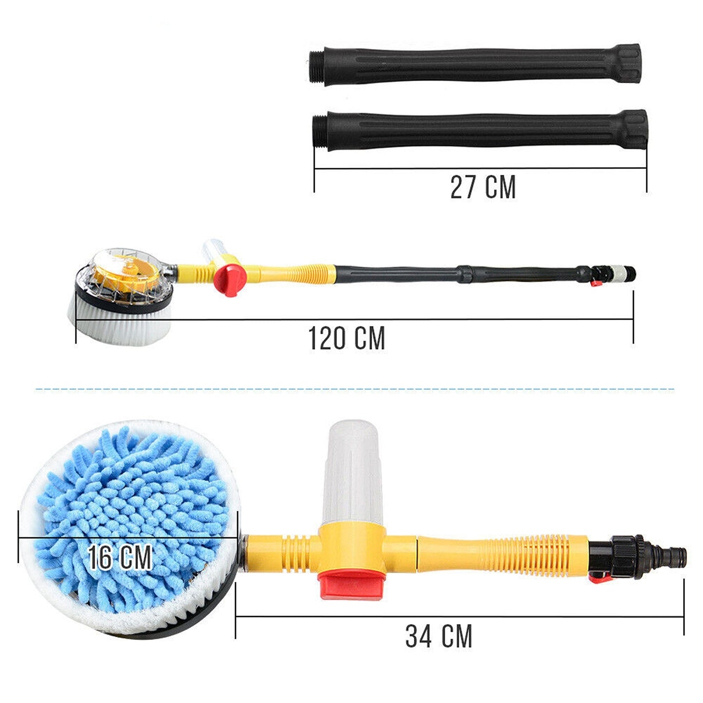 Truck and Car Washing Brush with Extendable Pole and Sponge Tool Kit