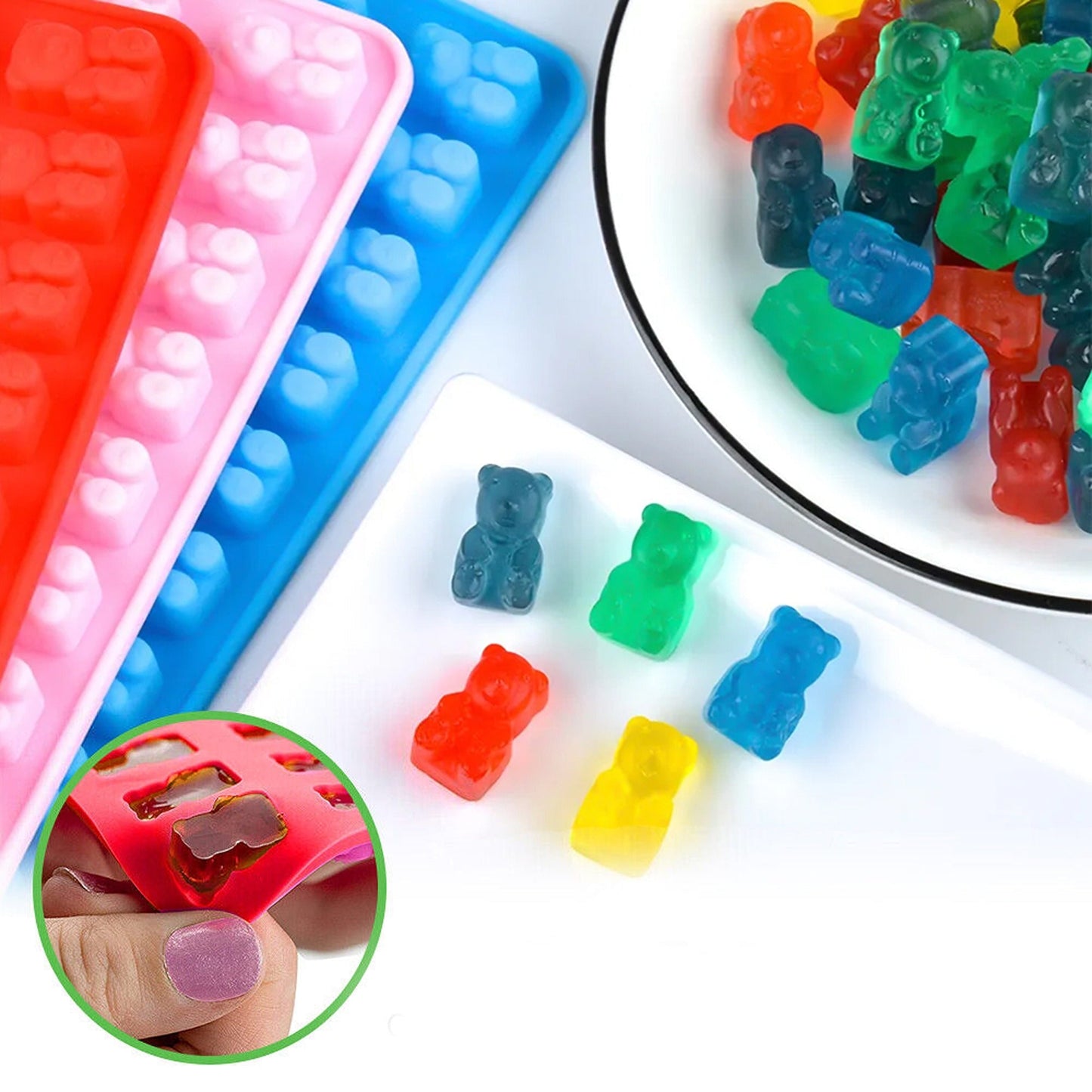 Gummy Bear Silicone Chocolate Mold Ice Cube Candy Jelly Baking Tray