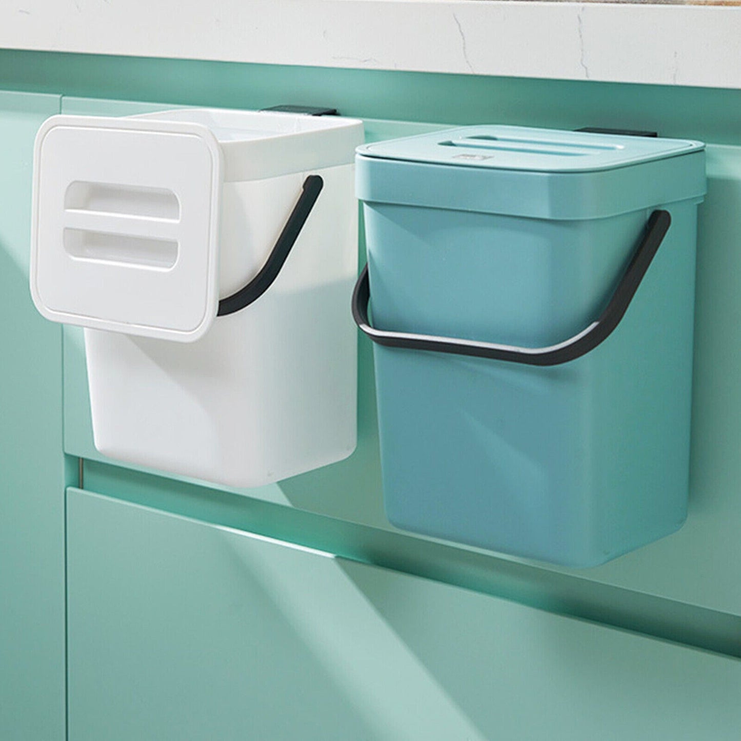 Wall Mounted Cupboard Door Trash Can with Push Top Lid