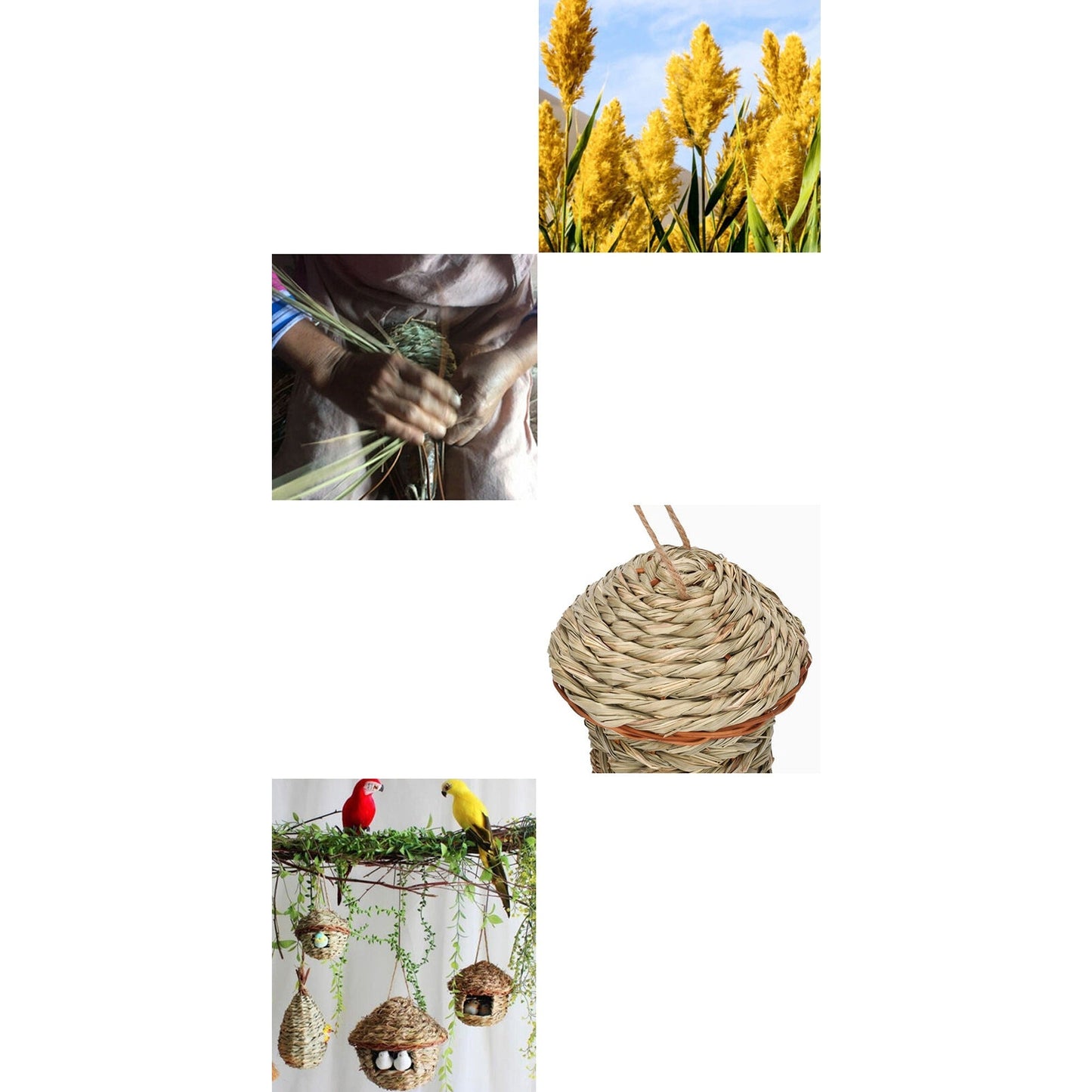 5pcs Grass Weave Canary Bird Nest Breeding Bed Box House
