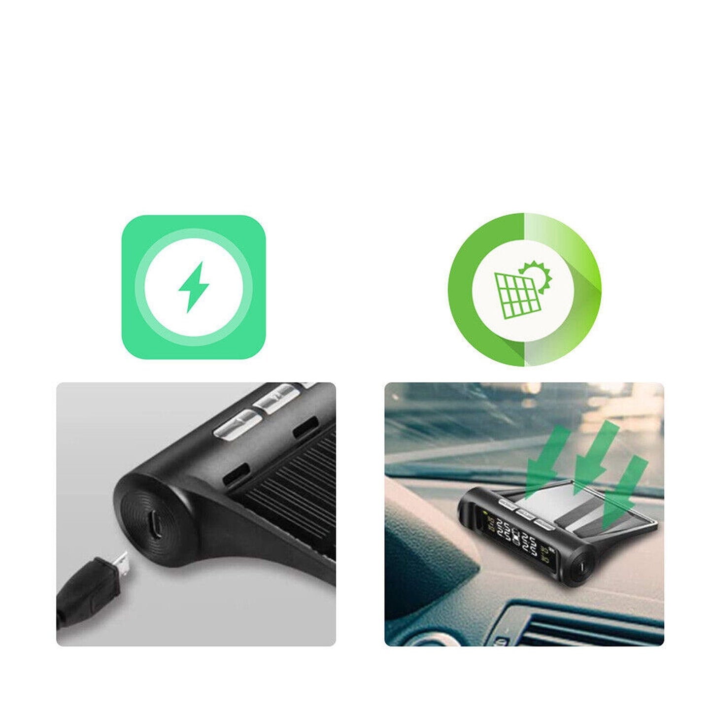 TPMS Car Tire Pressure Monitoring System with Solar Charging and External Sensors
